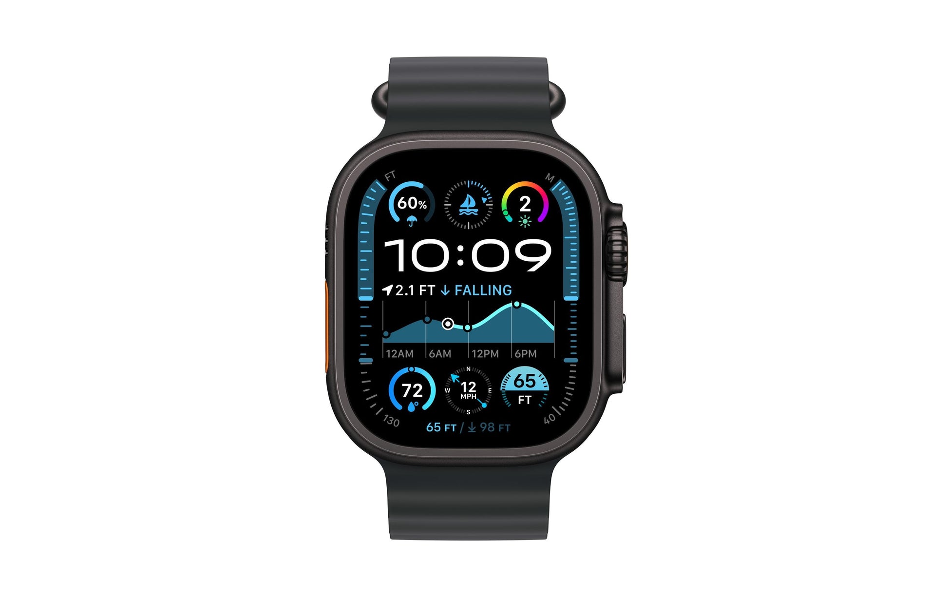 Apple Watch Ultra 2 (2024) – Smartwatch – 49 mm, LTE, OLED, Saphirglas, 100 m, Schwarz Titan