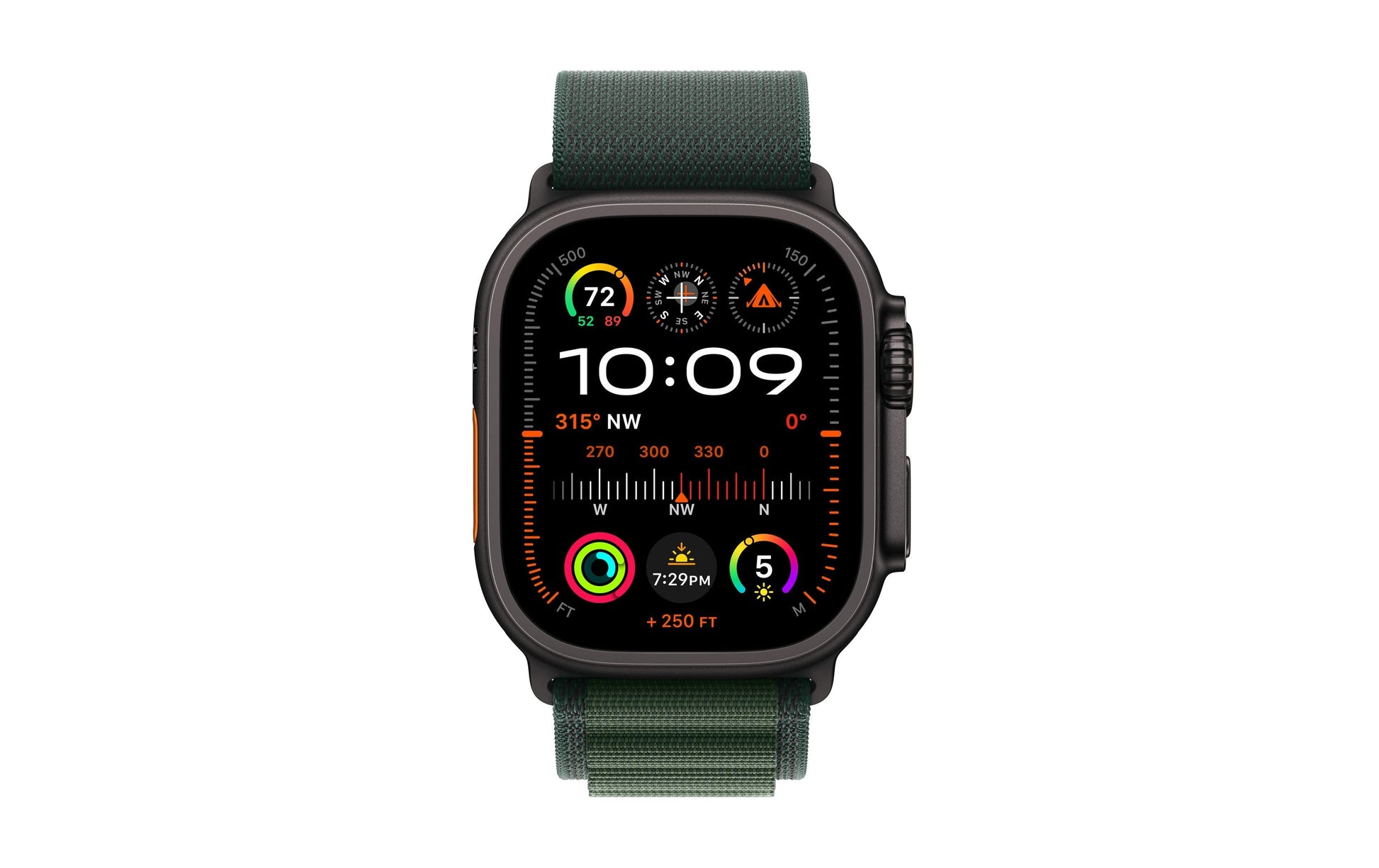 Apple Watch Ultra 2 – Smartwatch – 49 mm, GPS, WLAN, OLED, Saphirglas, 100 m, Dunkelgrün, Alpine Loop (S)