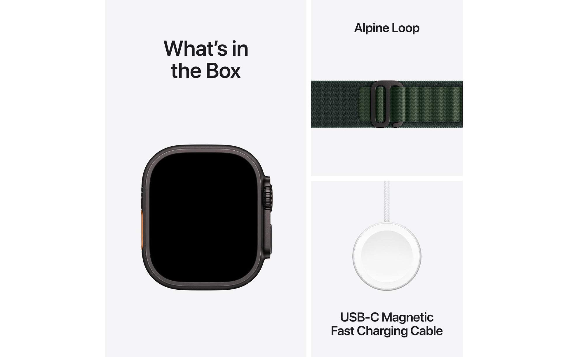 Apple Watch Ultra 2 – Smartwatch – 49 mm, GPS, WLAN, OLED, Saphirglas, 100 m, Dunkelgrün, Alpine Loop (S)