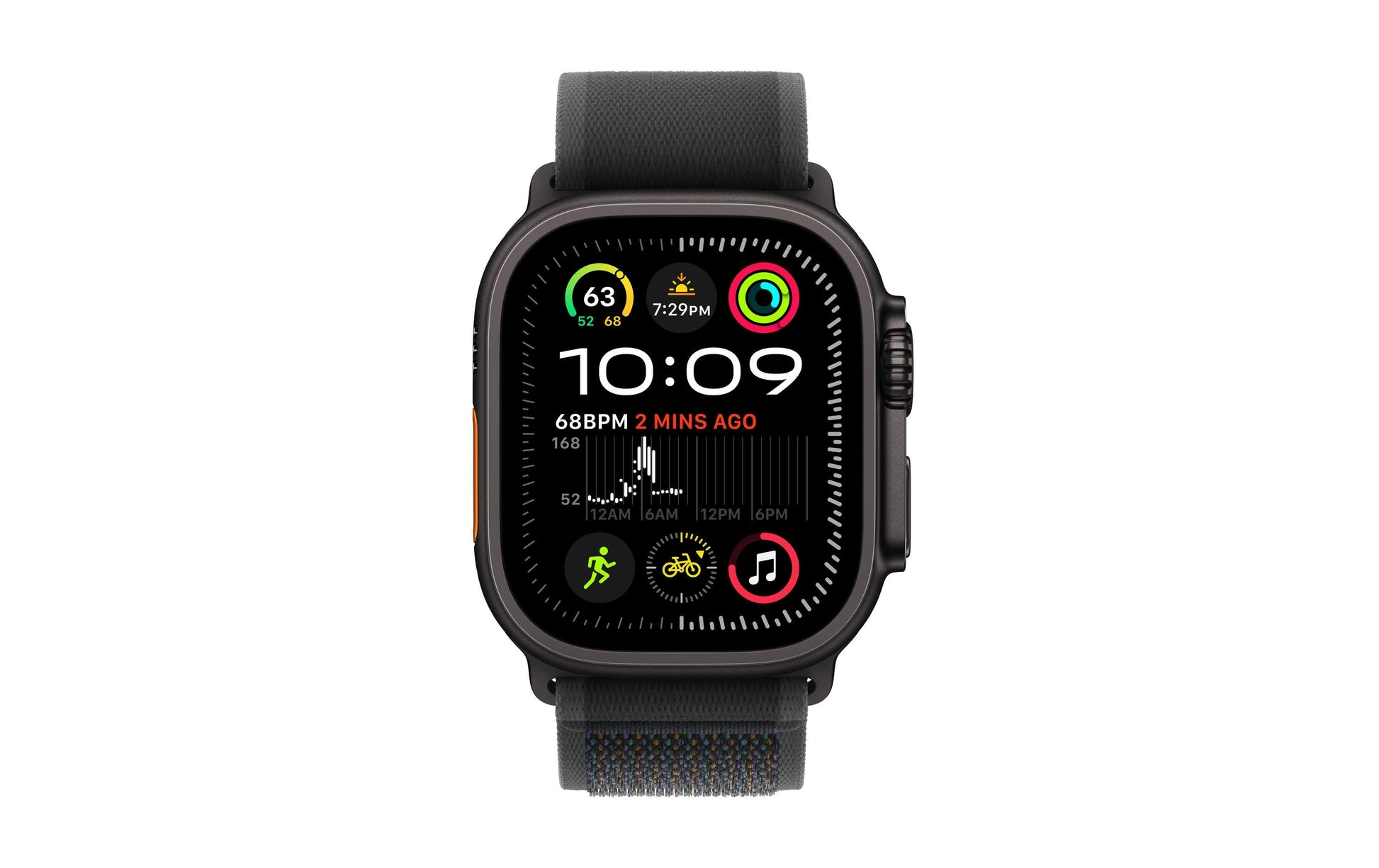 Apple Watch Ultra 2 (2024) – Smartwatch – 49 mm, GPS, OLED, Saphirglas, 100 m, Schwarz Titan, Trail Loop (M/L)