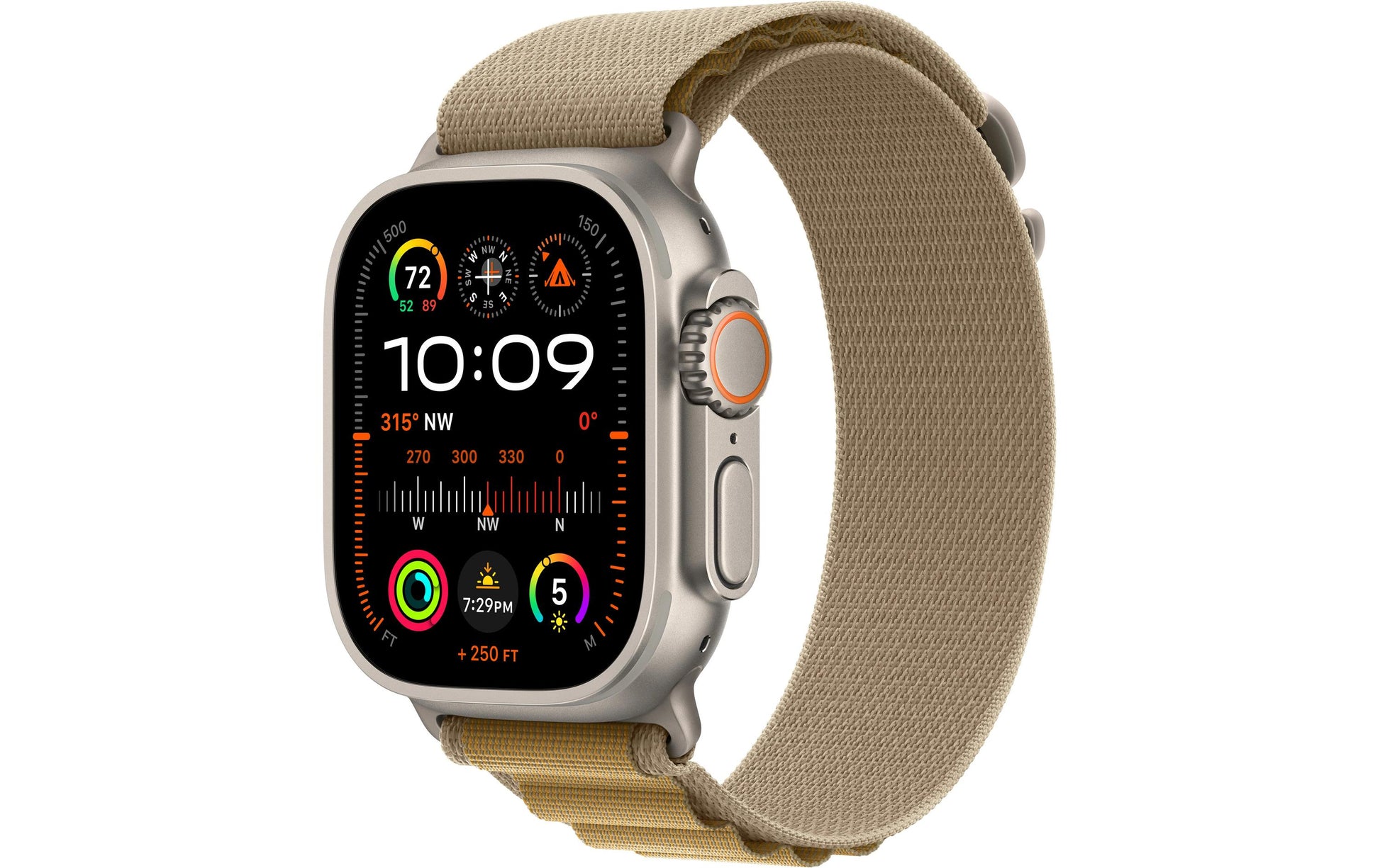 Apple Watch Ultra 2 (2024) – Smartwatch – 49 mm, LTE, OLED, Saphirglas, 100 m, Natürliches Titan, Alpine Loop M