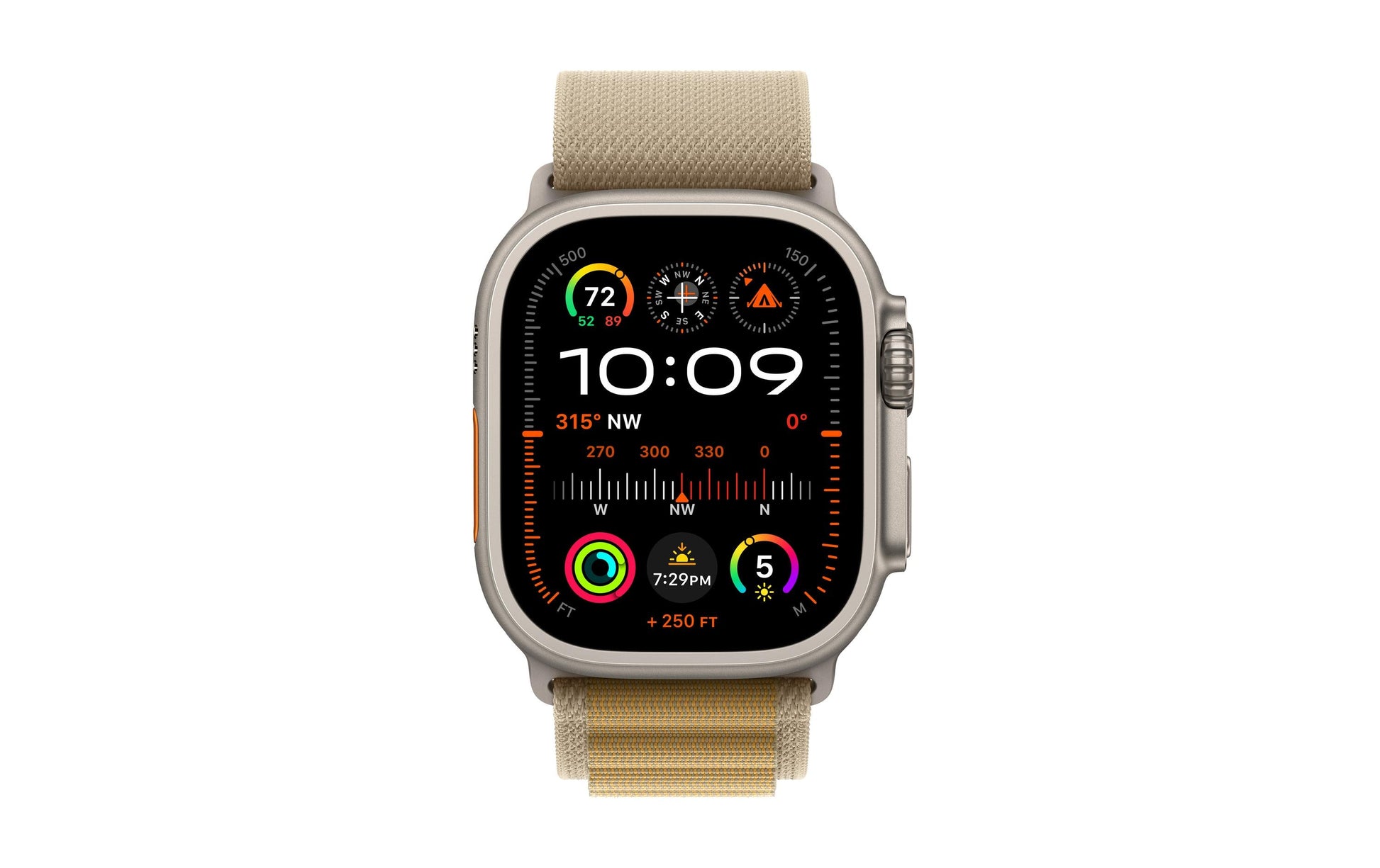 Apple Watch Ultra 2 (2024) – Smartwatch – 49 mm, LTE, OLED, Saphirglas, 100 m, Natürliches Titan, Alpine Loop M