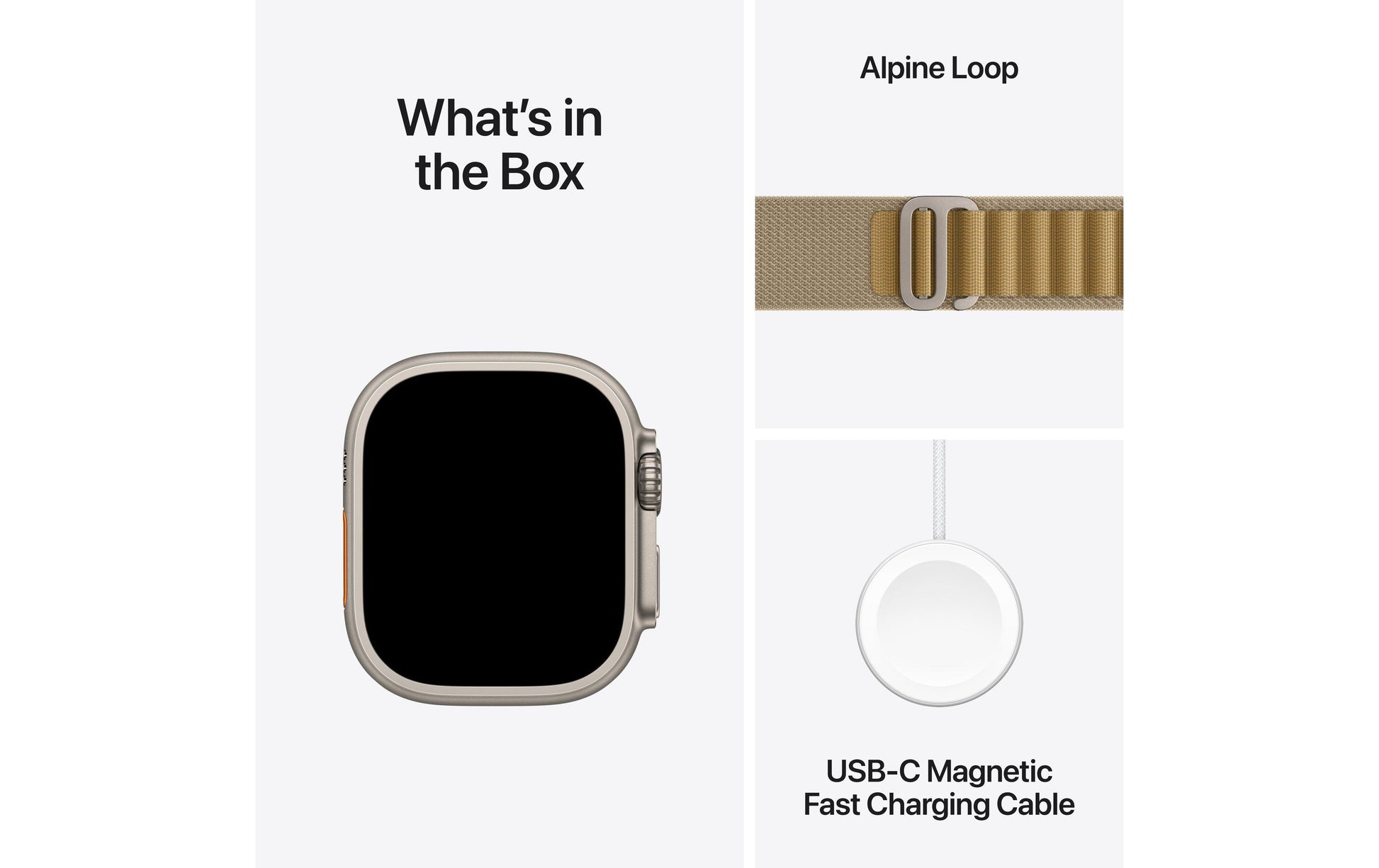 Apple Watch Ultra 2 (2024) – Smartwatch – 49 mm, LTE, OLED, Saphirglas, 100 m, Natürliches Titan, Alpine Loop M