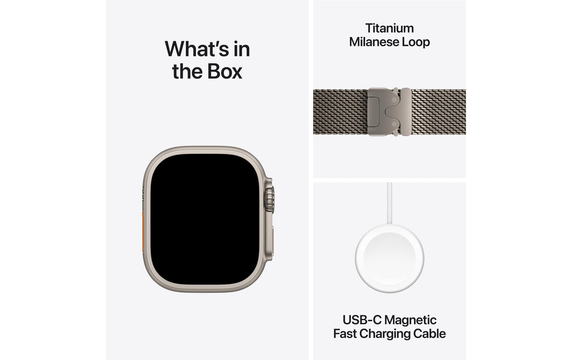 Apple Watch Ultra 2 (2024) – Smartwatch – 44 mm, LTE, Saphirglas, 100 m, Natural Titanium, Milanese Loop (M)