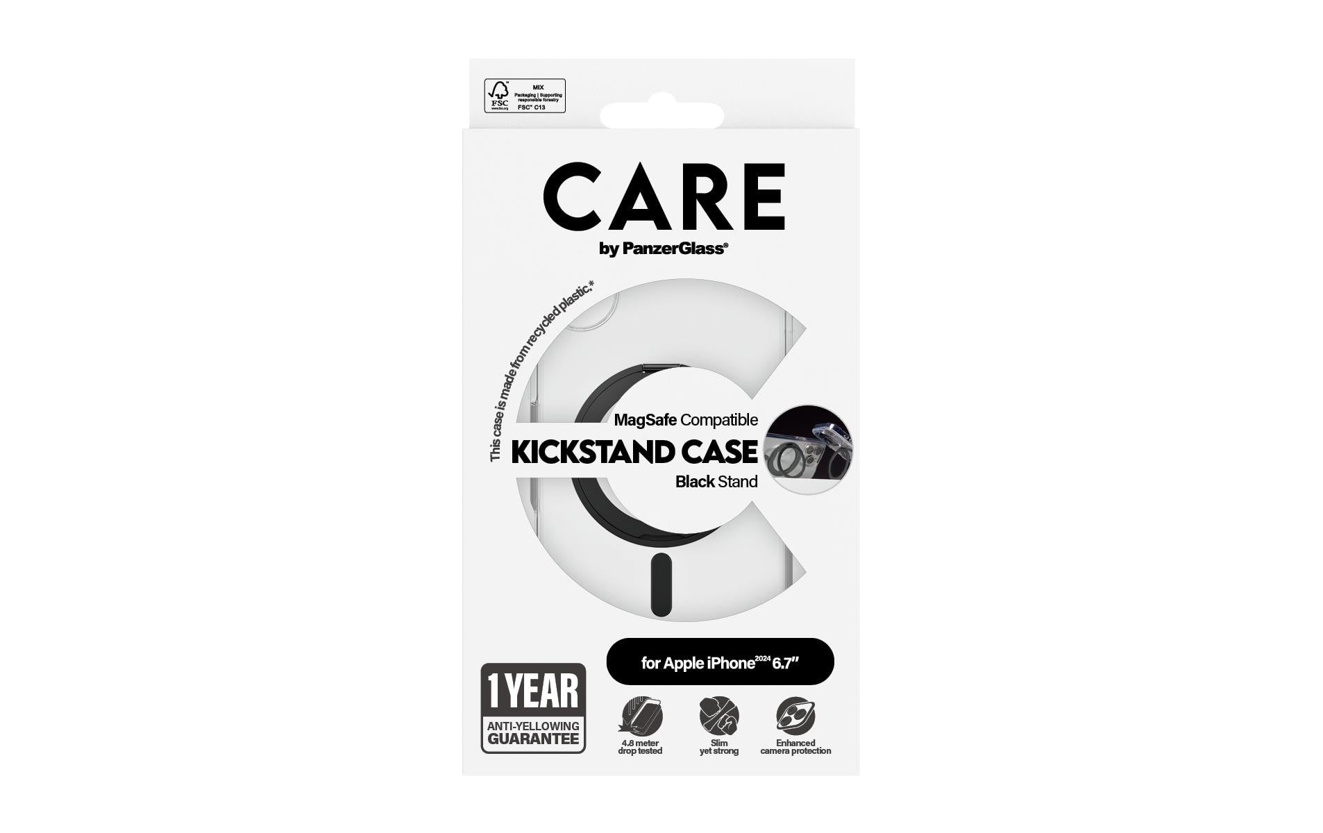 PanzerGlass Backcover CARE – für Apple iPhone 16 Plus – schwarz – MagSafe-kompatibel