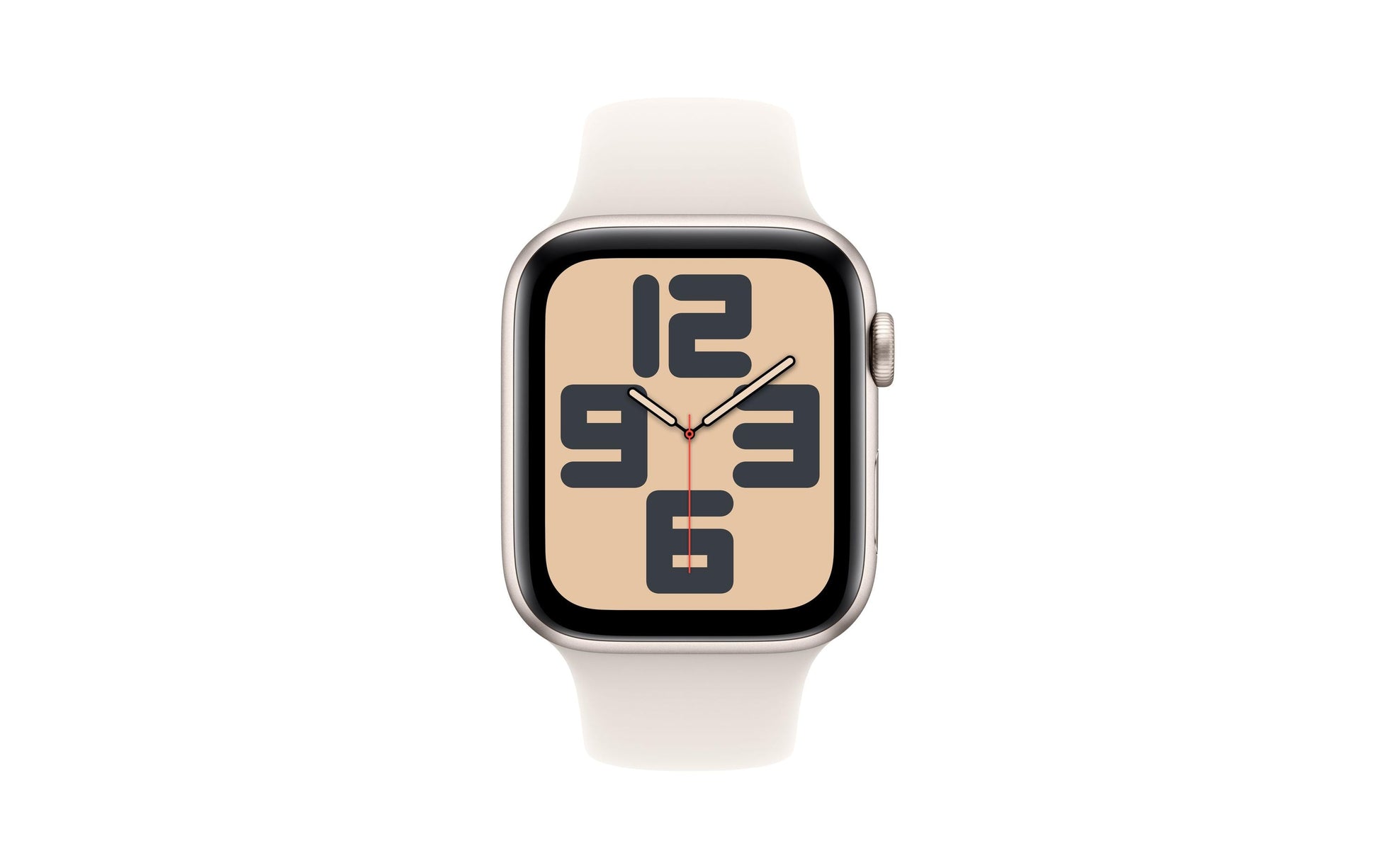 Apple Watch SE (2024) – Smartwatch – 44 mm, LTE, AMOLED, Ion-X Glas, 50 m, Starlight, Bandgrösse M/L