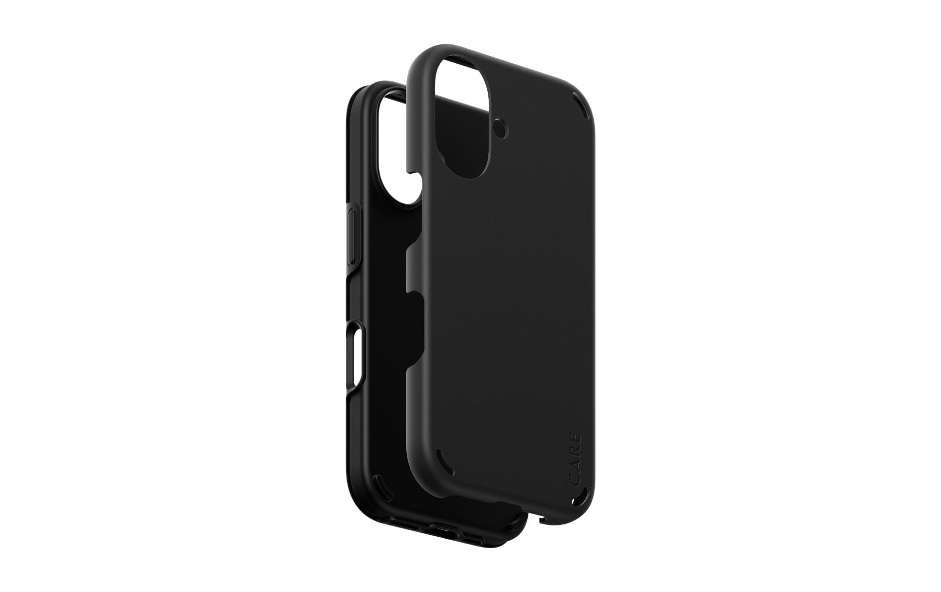 PanzerGlass CARE Backcover – für Apple iPhone 16, Recycling-Kunststoff, schwarz, bis 4,8 m sturzsicher
