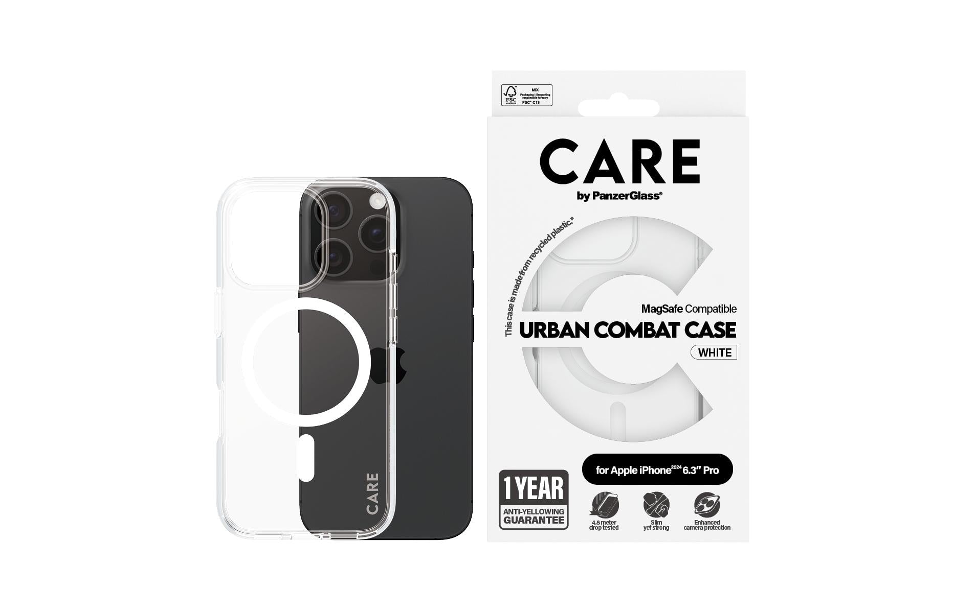 PanzerGlass Backcover Flagship – für Apple iPhone 16 Pro – weiss – MagSafe-kompatibel