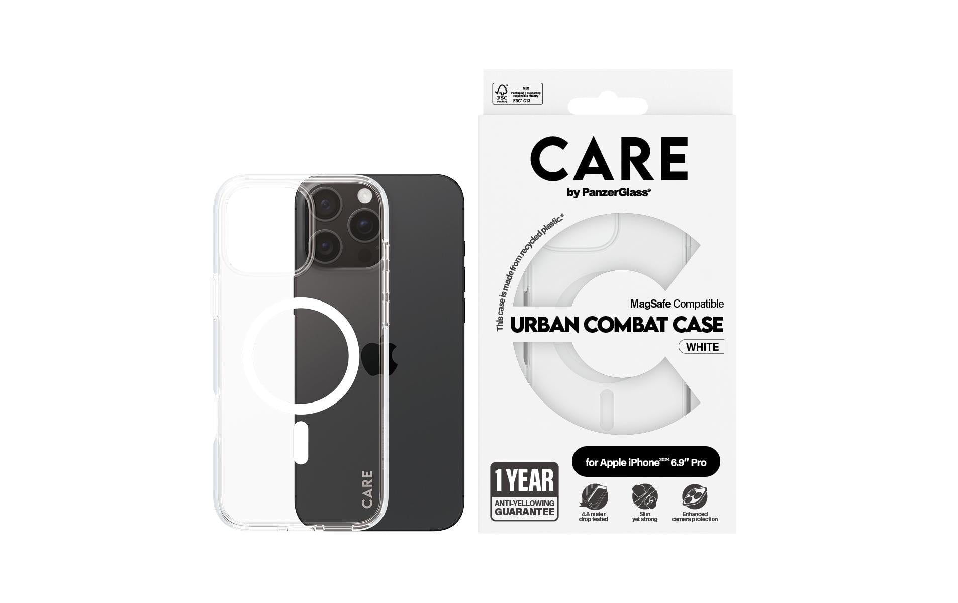 PanzerGlass Backcover Flagship – für Apple iPhone 16 Pro Max – weiss – MagSafe kompatibel