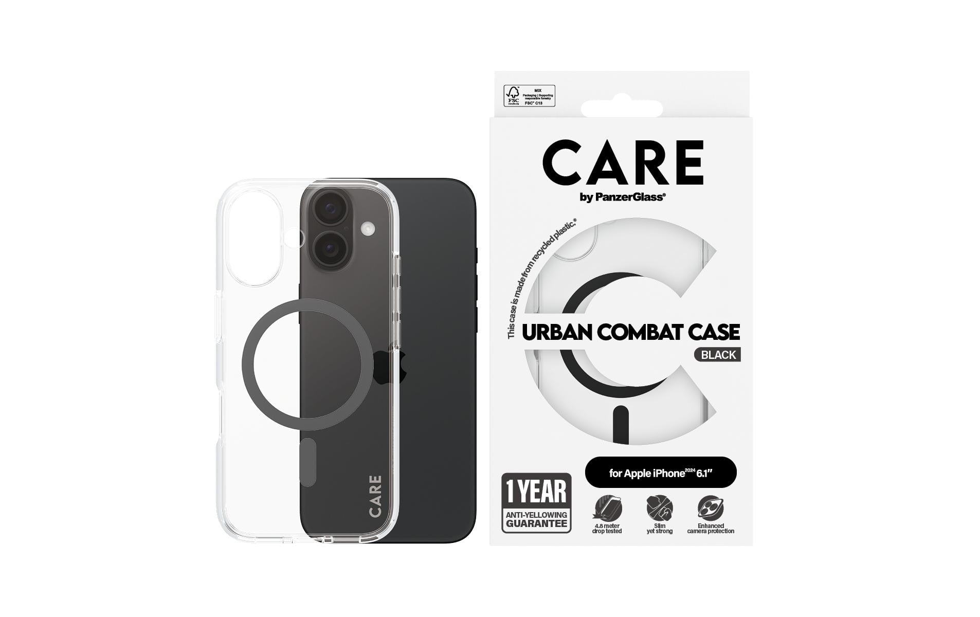 PanzerGlass Backcover Flagship – für Apple iPhone 16 – schwarz – MagSafe-kompatibel