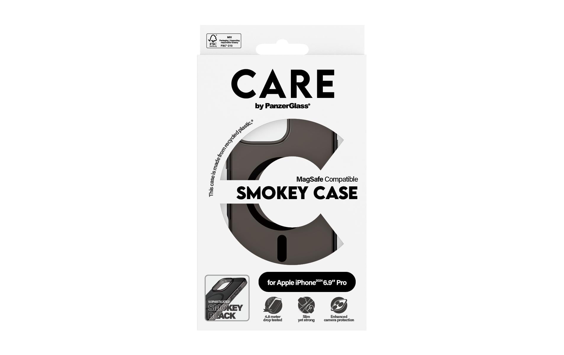 PanzerGlass Backcover CARE Flagship – für Apple iPhone 16 Pro Max – Smokey – MagSafe kompatibel