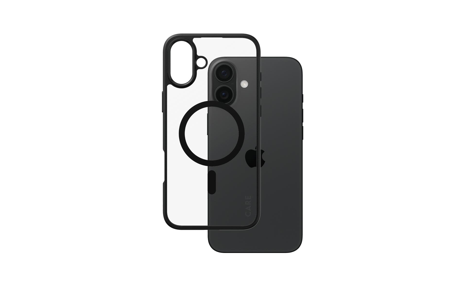 PanzerGlass Backcover – für Apple iPhone 16 Plus – transparent/schwarz – Kunststoff, MagSafe-kompatibel