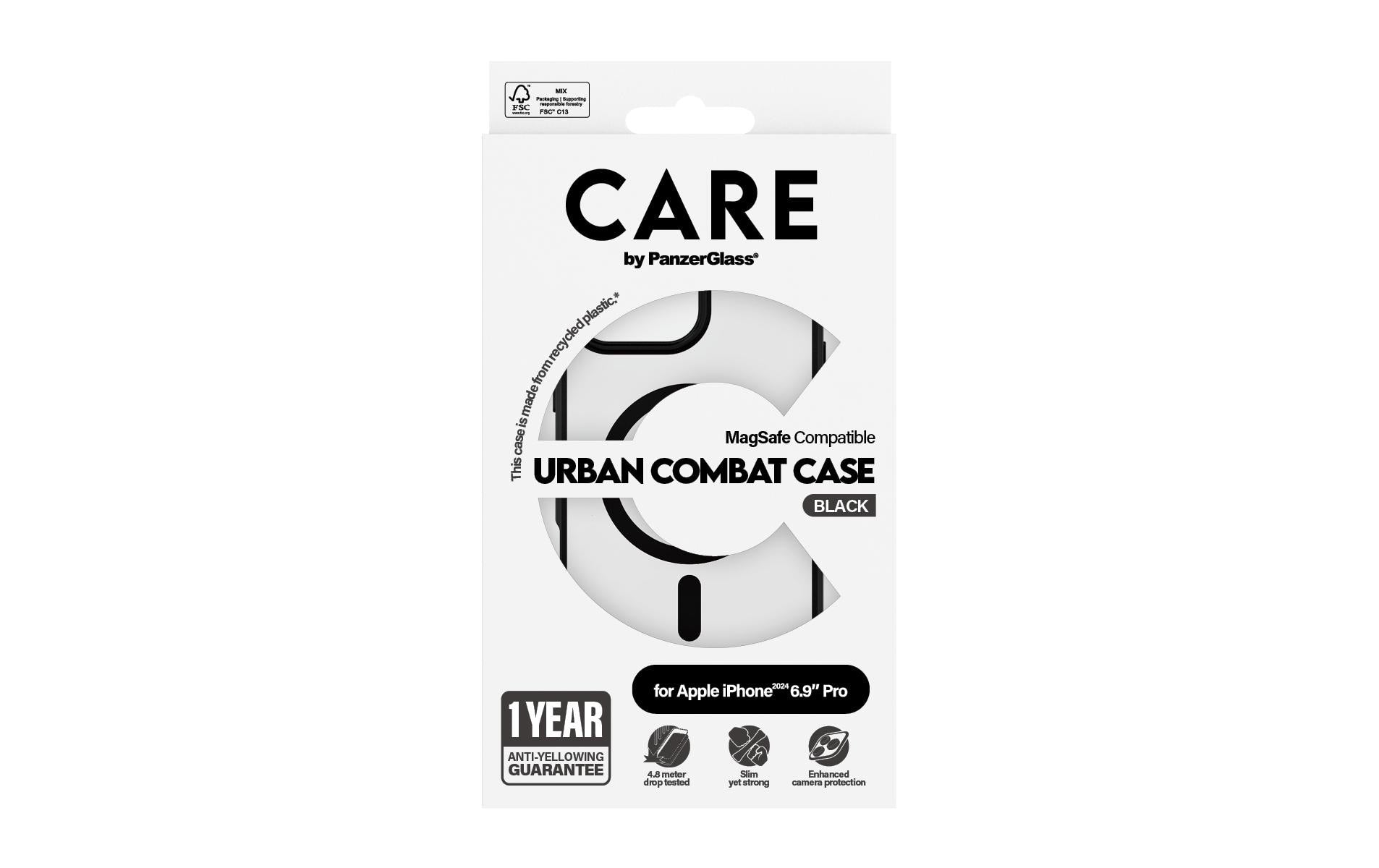 PanzerGlass CARE Flagship Backcover – für Apple iPhone 16 Pro Max, Transparent, bis 4,8 m sturzsicher