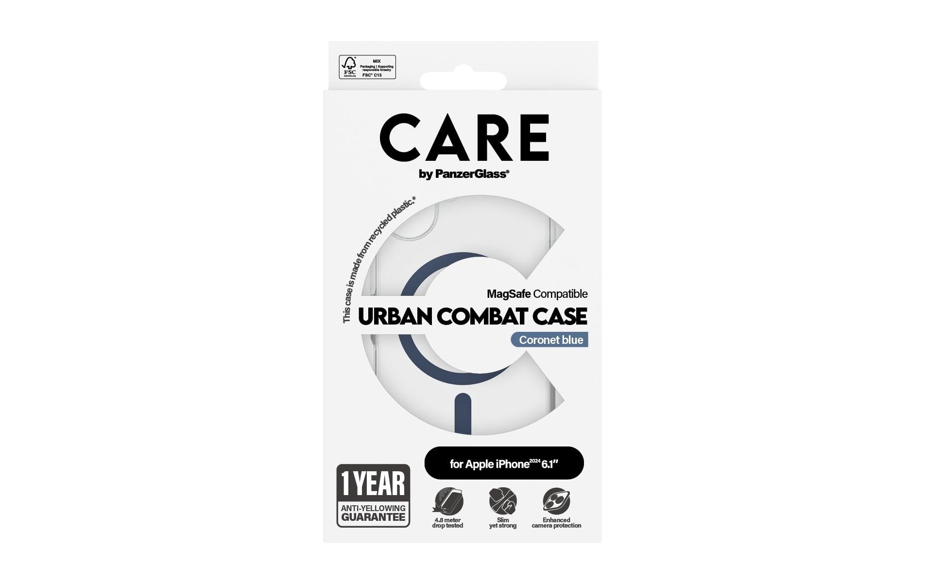 PanzerGlass Backcover CARE Flagship – für Apple iPhone 16 – blau – MagSafe-kompatibel