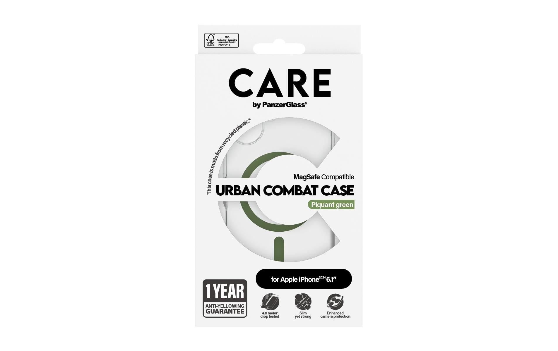 PanzerGlass Backcover CARE Flagship – für Apple iPhone 16 – grün – MagSafe-kompatibel