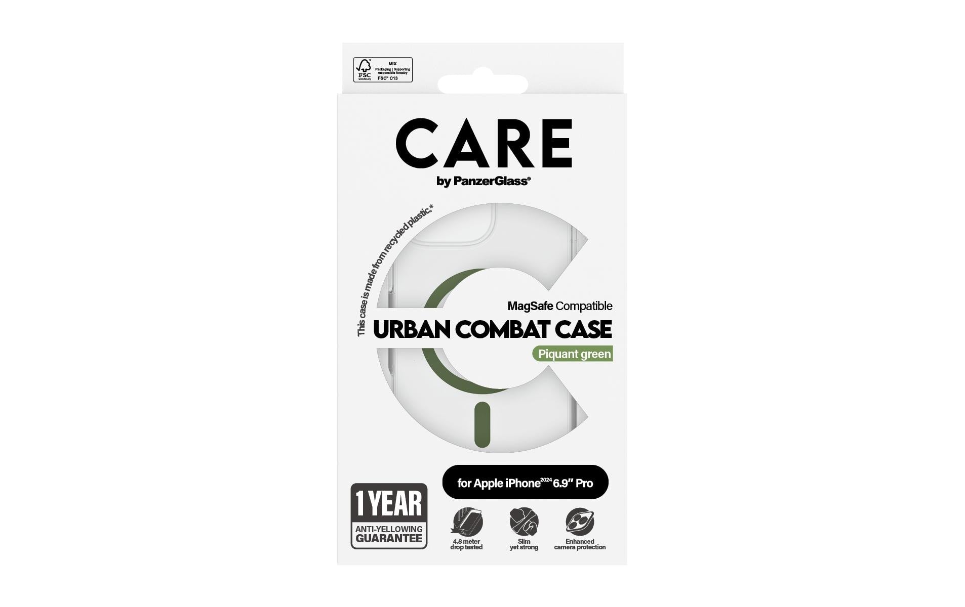 PanzerGlass Backcover CARE Flagship – für Apple iPhone 16 Pro Max – grün – MagSafe-kompatibel