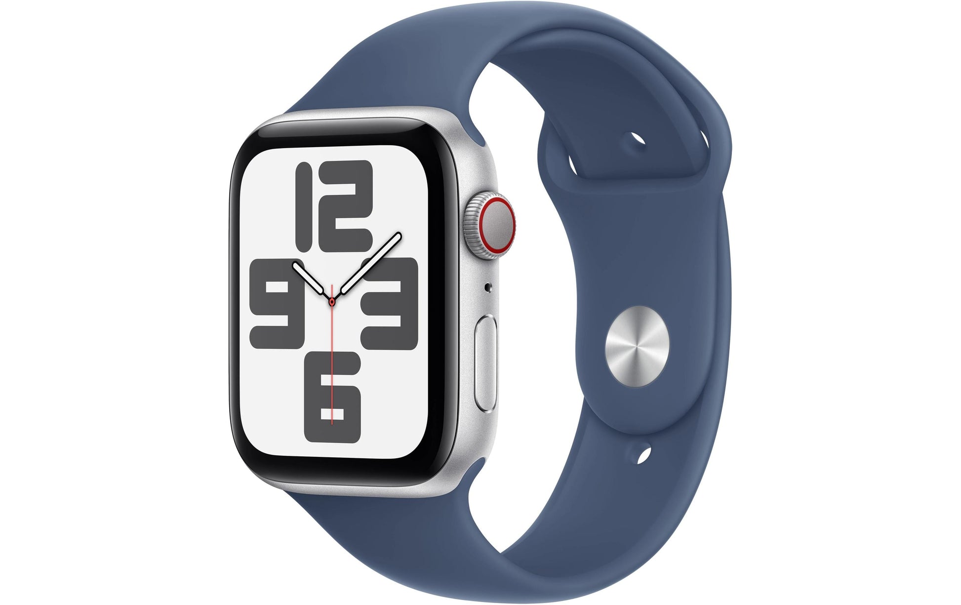 Apple Watch SE (2024) – Smartwatch – 44 mm, LTE, OLED, Ion-X Glas, 50 m, Blau, Bandgrösse S/M