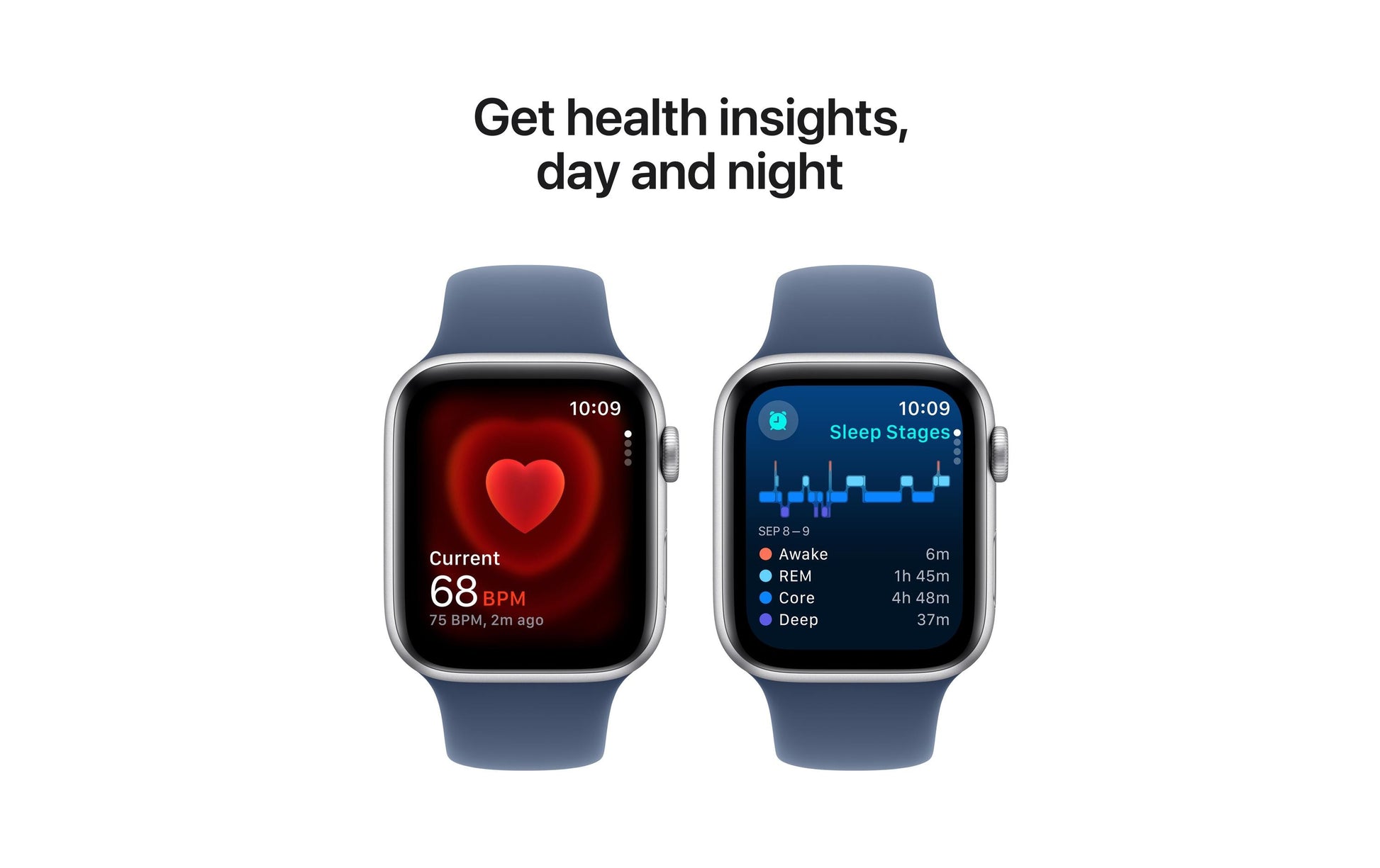Apple Watch SE (2024) – Smartwatch – 44 mm, LTE, OLED, Ion-X Glas, 50 m, Blau, Bandgrösse S/M
