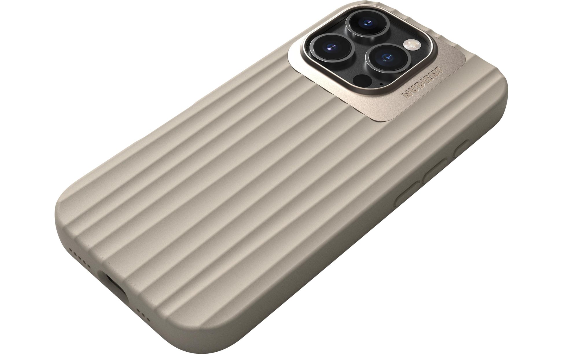 Nudient – Backcover Bold – für Apple iPhone 16 Pro – Leinenbeige – MagSafe-kompatibel