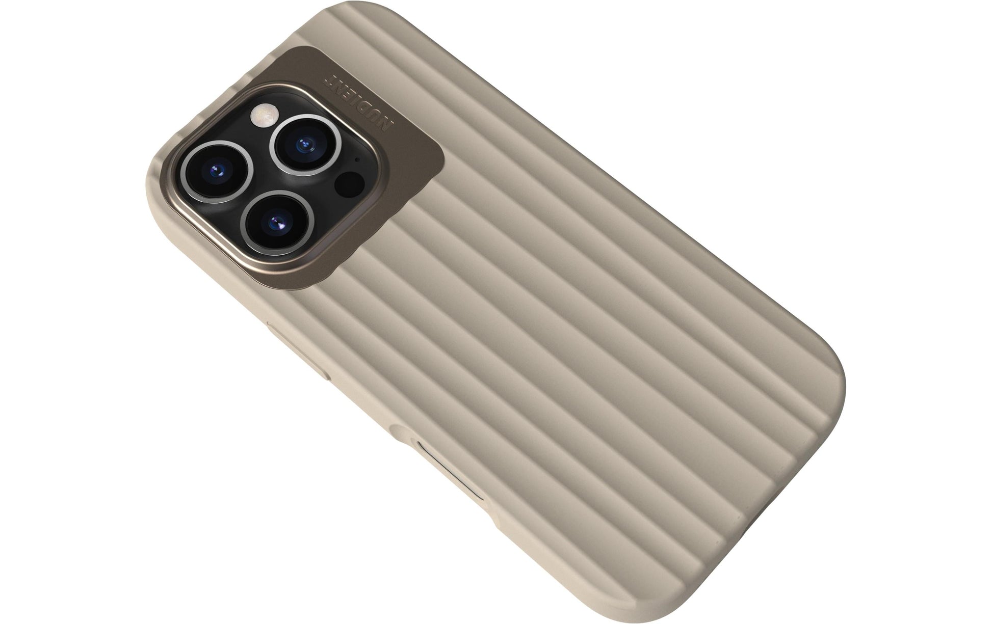 Nudient – Backcover Bold – für Apple iPhone 16 Pro – Leinenbeige – MagSafe-kompatibel
