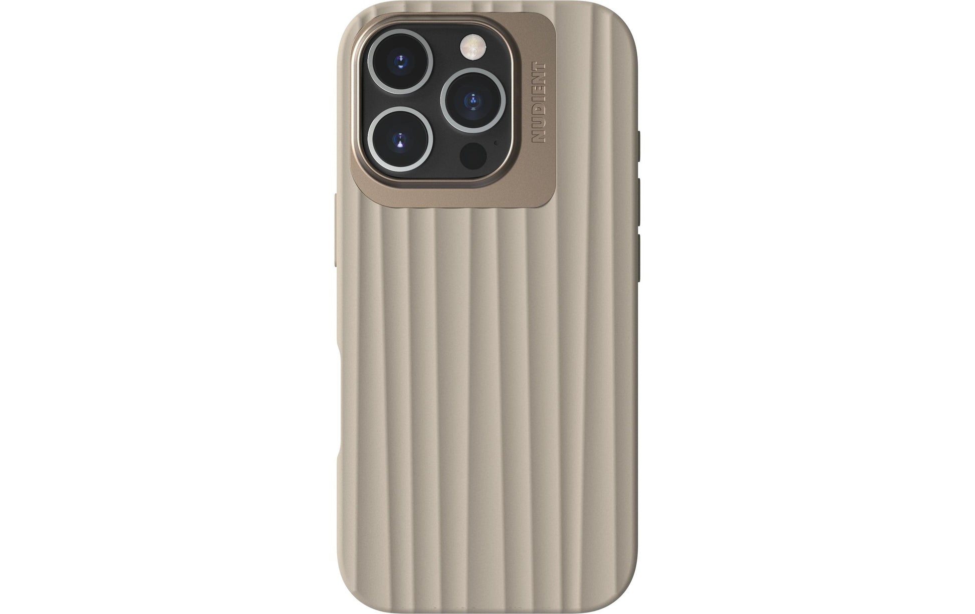 Nudient – Backcover Bold – für Apple iPhone 16 Pro – Leinenbeige – MagSafe-kompatibel