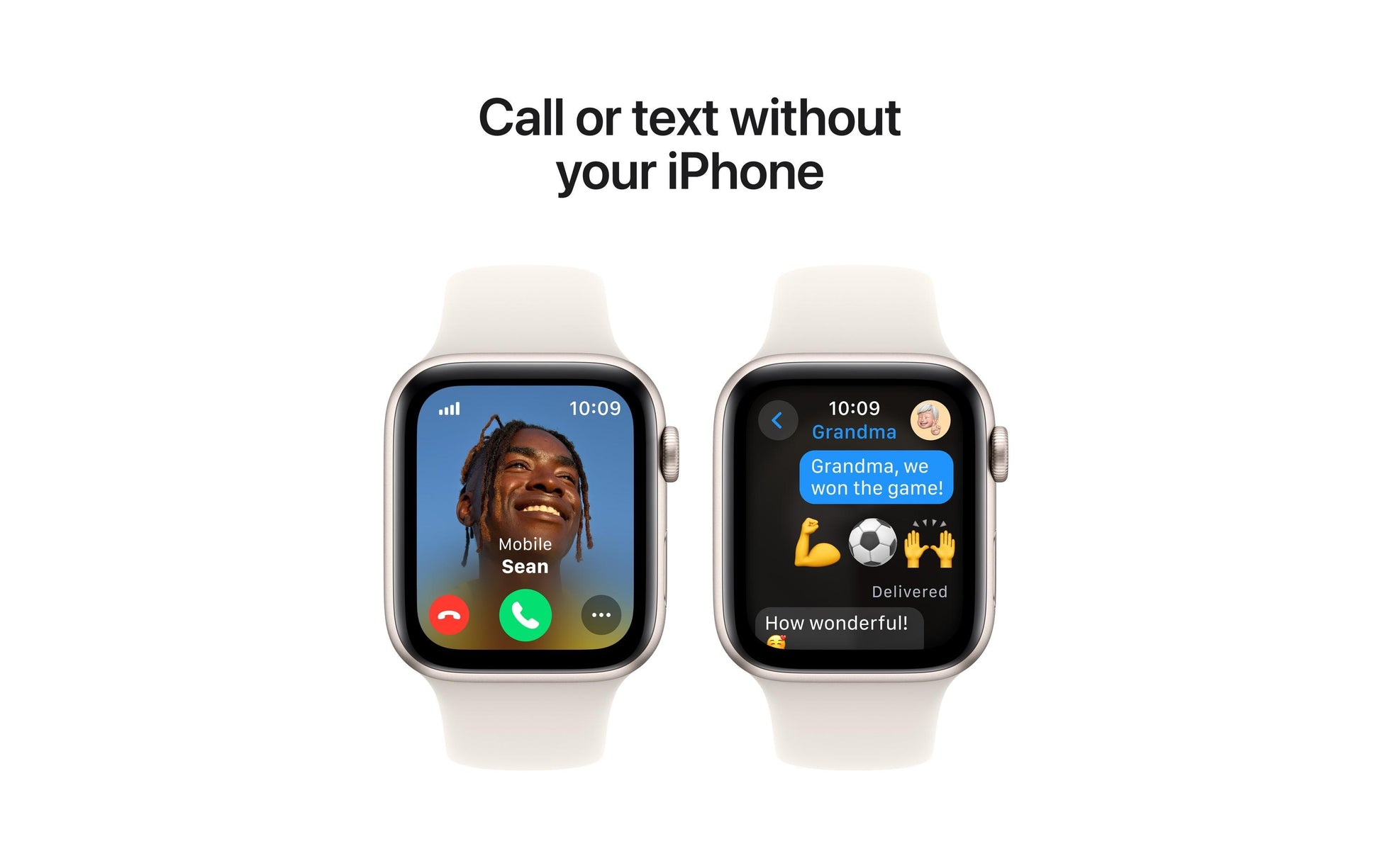 Apple Watch SE (2024) – Smartwatch – 44 mm, LTE, AMOLED, Ion-X Glas, 50 m, Starlight, Bandgrösse M/L