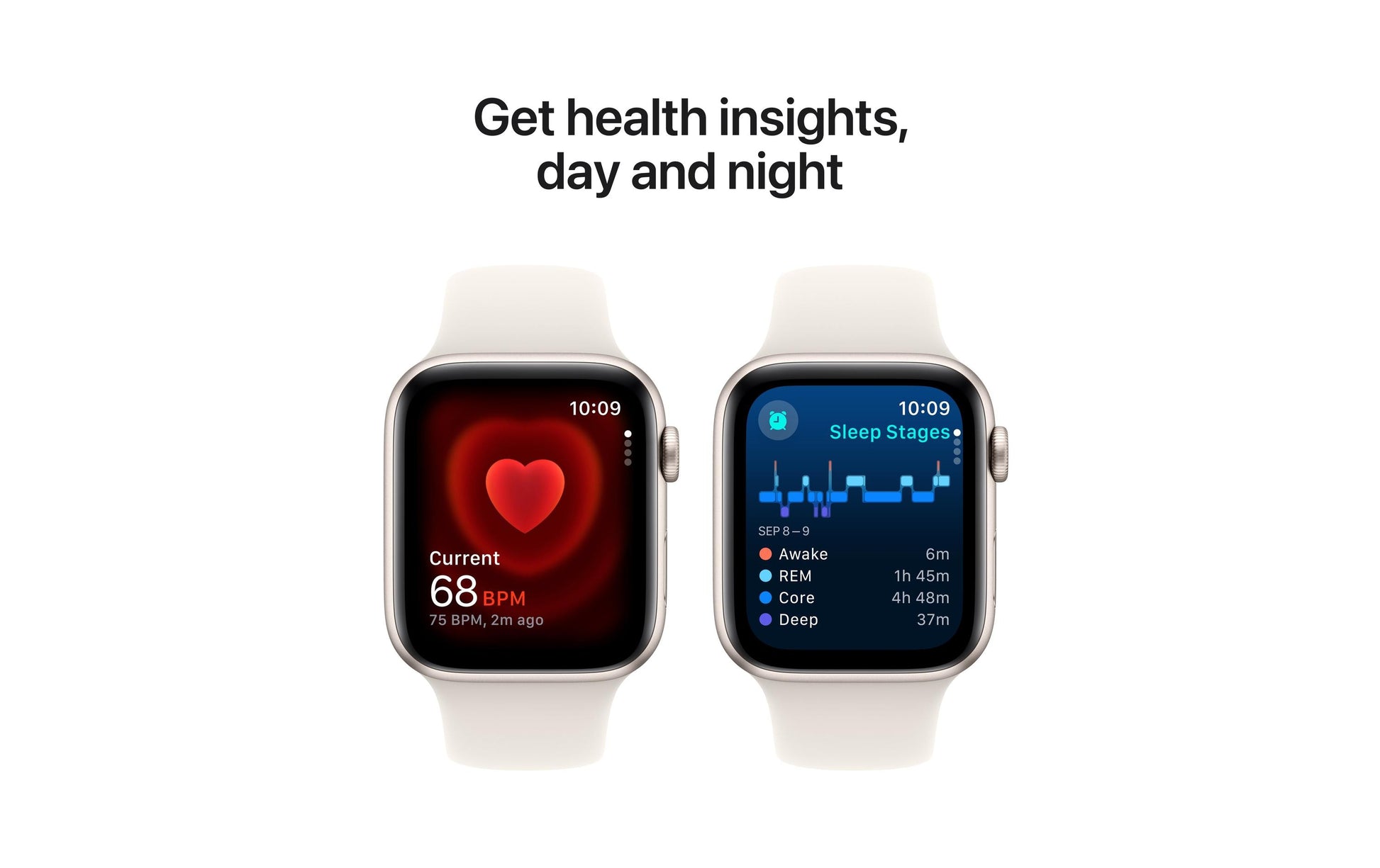Apple Watch SE (2024) – Smartwatch – 44 mm, LTE, AMOLED, Ion-X Glas, 50 m, Starlight, Bandgrösse M/L