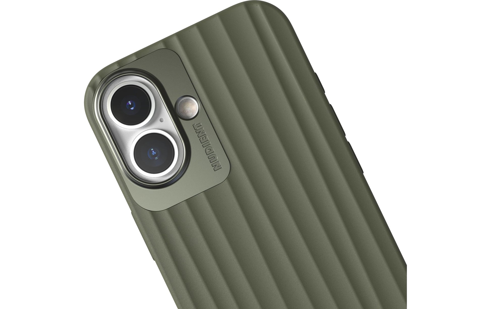 Nudient – Backcover Bold – für Apple iPhone 16 – oliv – Kunststoff – MagSafe-kompatibel