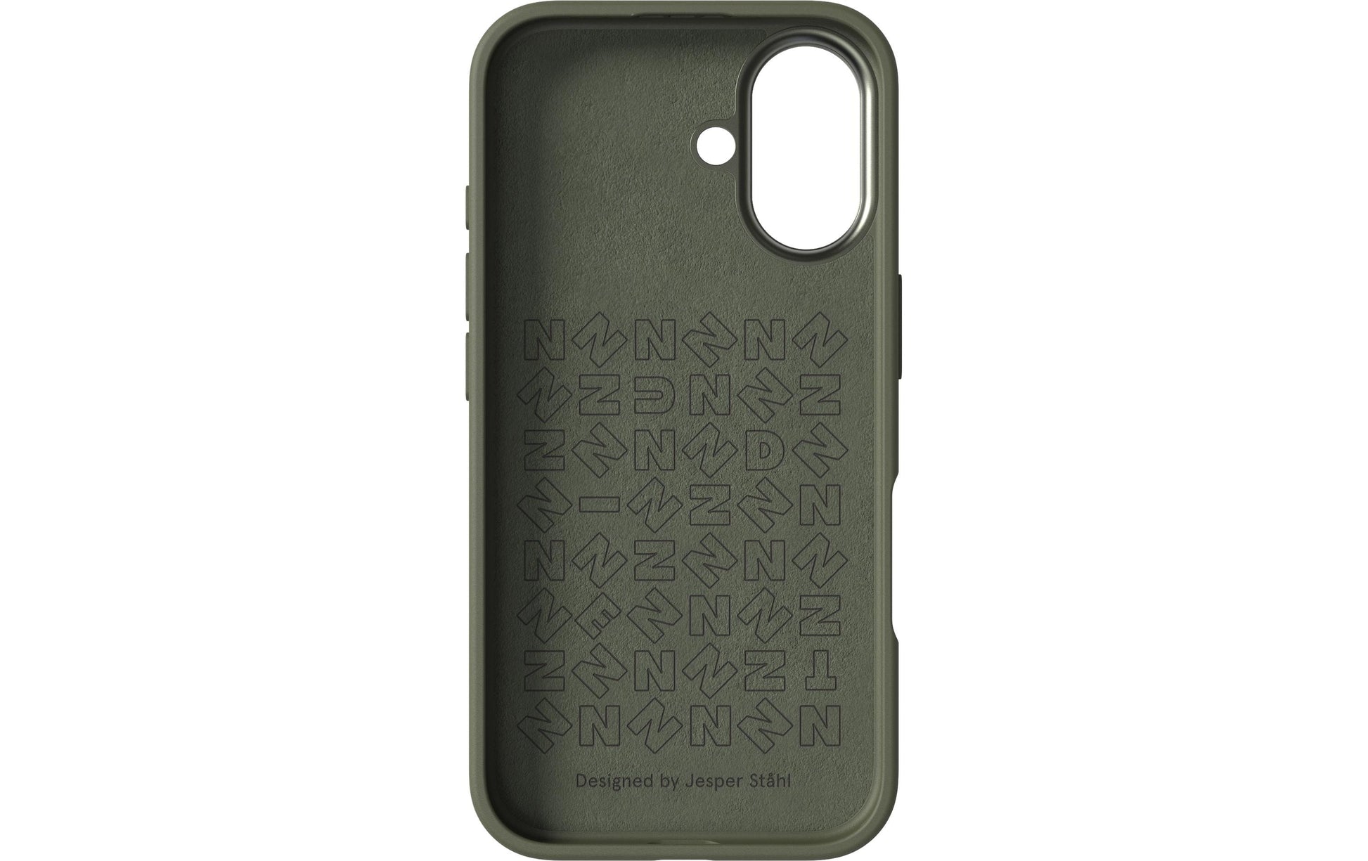 Nudient – Backcover Bold – für Apple iPhone 16 – oliv – Kunststoff – MagSafe-kompatibel