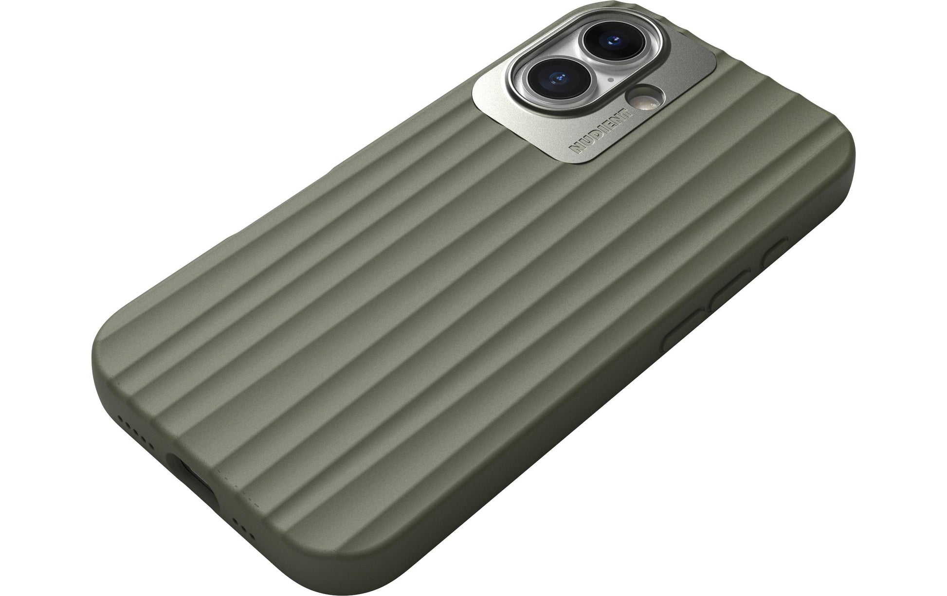 Nudient – Backcover Bold – für Apple iPhone 16 – oliv – Kunststoff – MagSafe-kompatibel