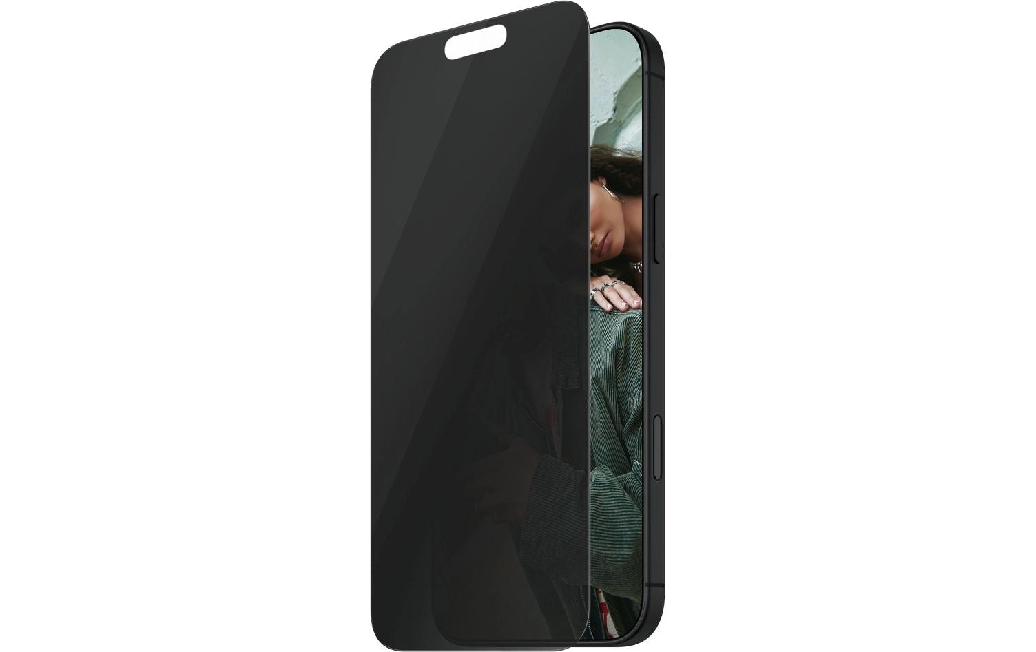 PanzerGlass SAFE. – Privacy-Filter (Panzerglas), Ultra-Wide Fit – für iPhone 16 Pro – mit Applikator