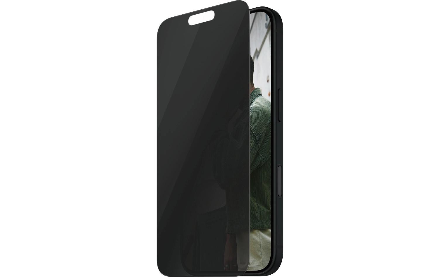 PanzerGlass SAFE. – Privacy-Filter (Panzerglas), Ultra-Wide Fit – für iPhone 16/iPhone 15 – mit Applikator