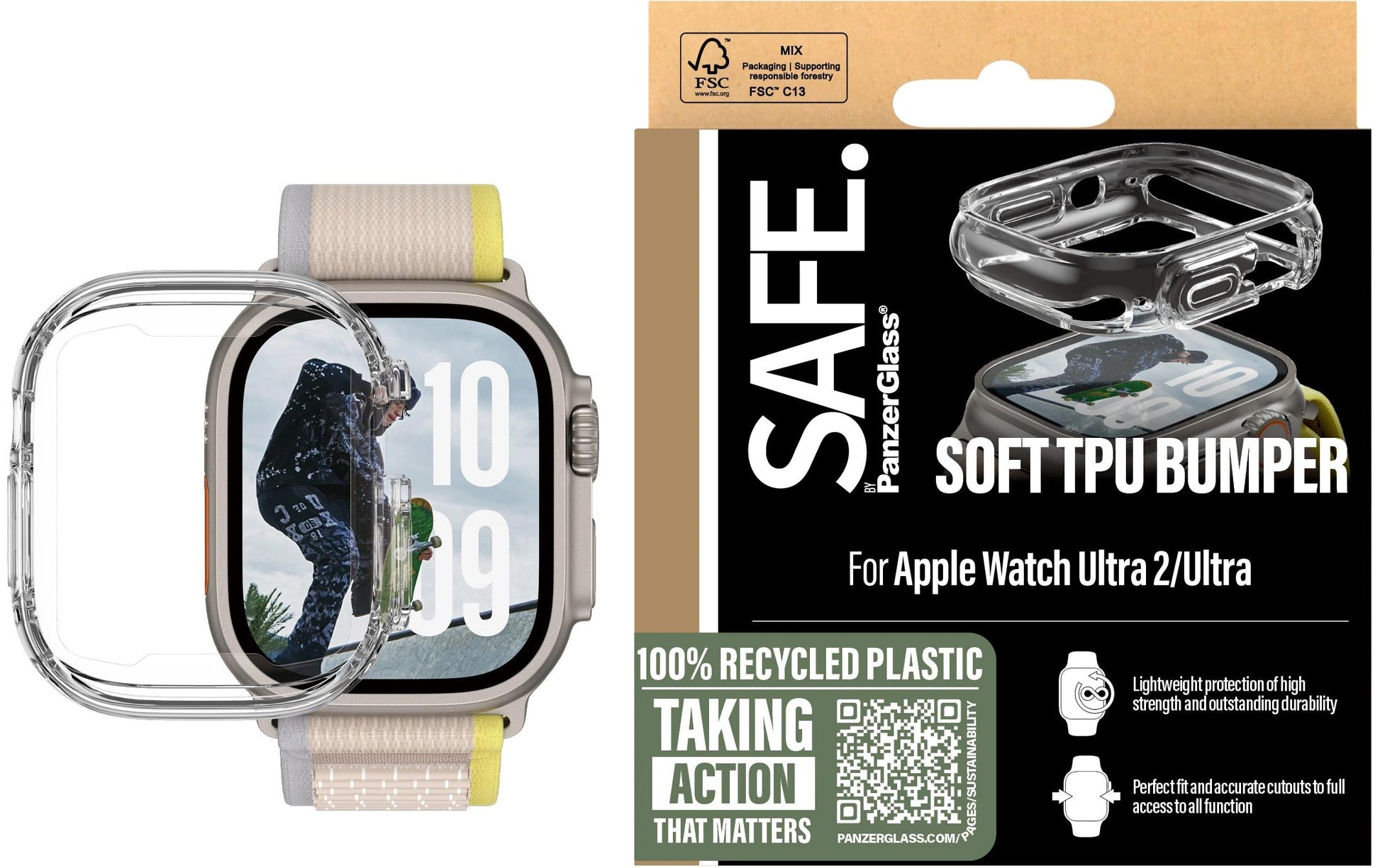 PanzerGlass 49 mm – Transparent, für Apple Watch Ultra 2