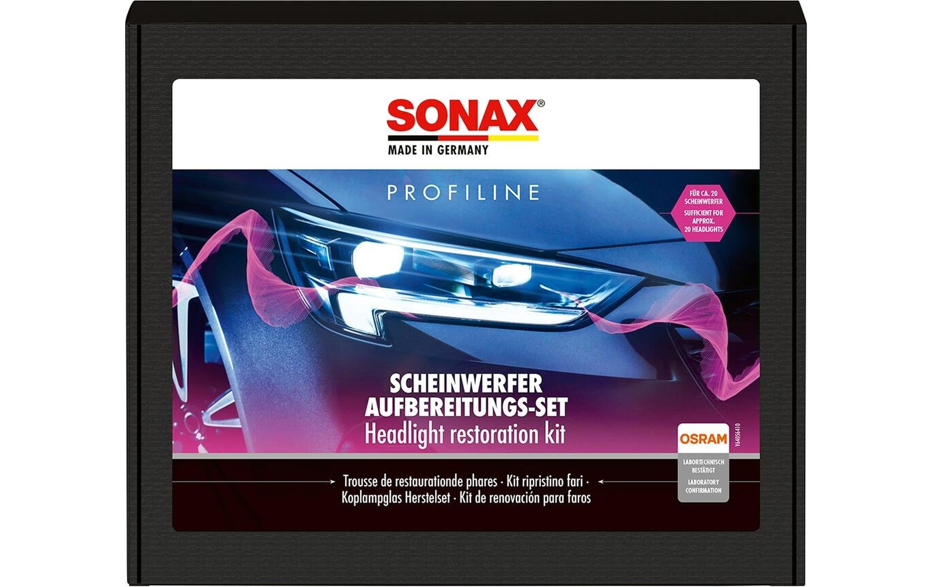 Sonax Profiline Scheinwerfer-Aufbereitungs-Set – für Kunststoff