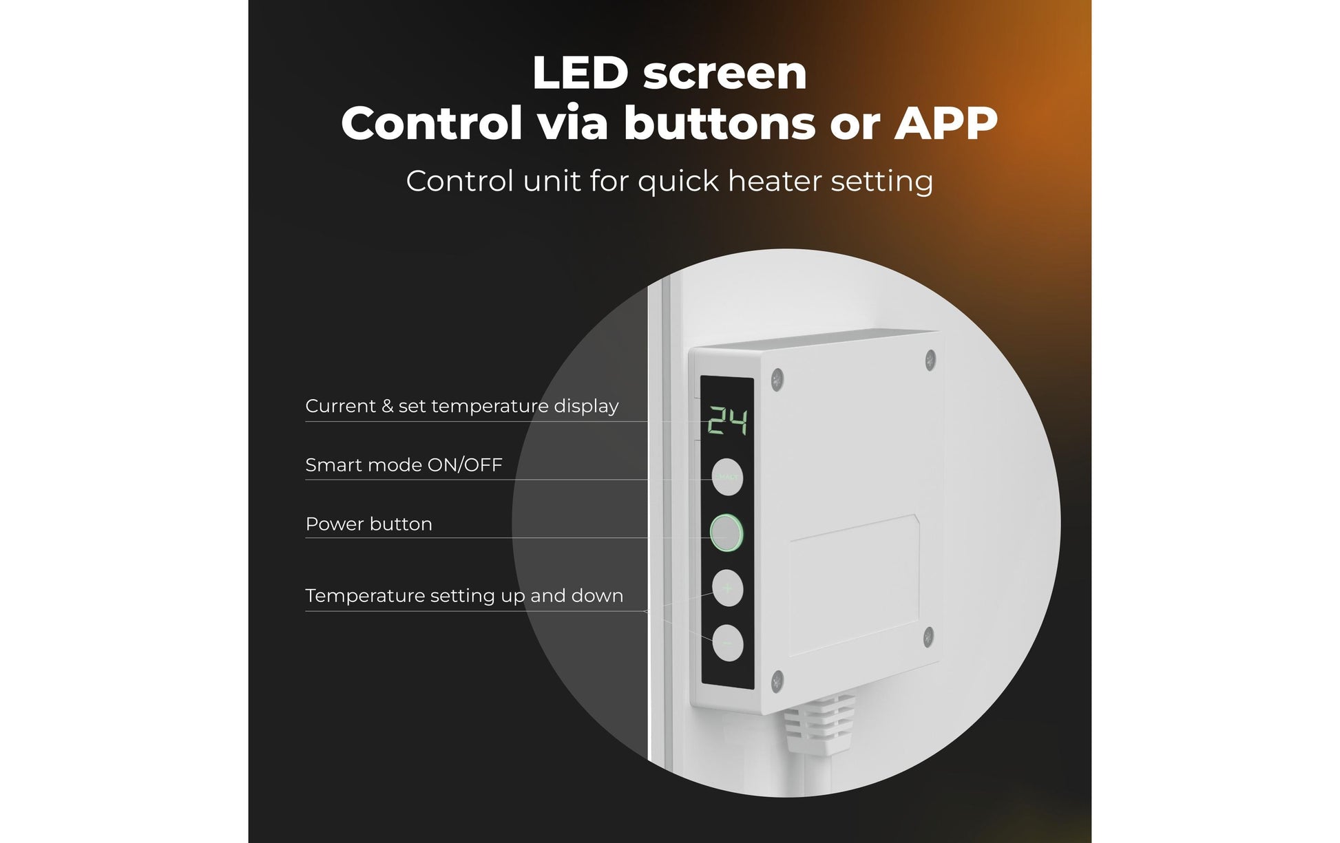 AENO Infrarot-Heizer GH4S – 700 W, bis 30m², WLAN, App-Steuerung