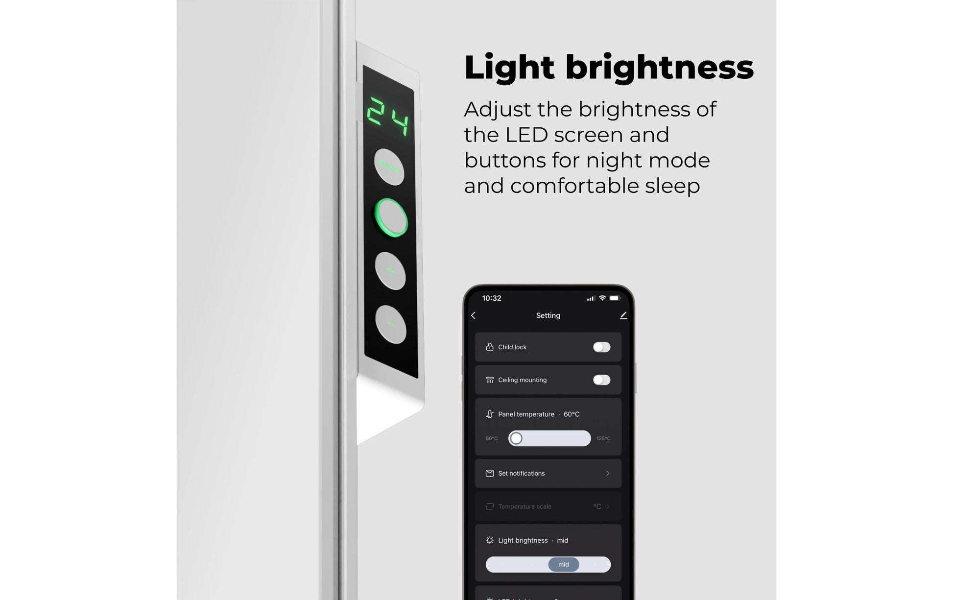 AENO Infrarot-Heizer GH4S – 700 W, bis 30m², WLAN, App-Steuerung