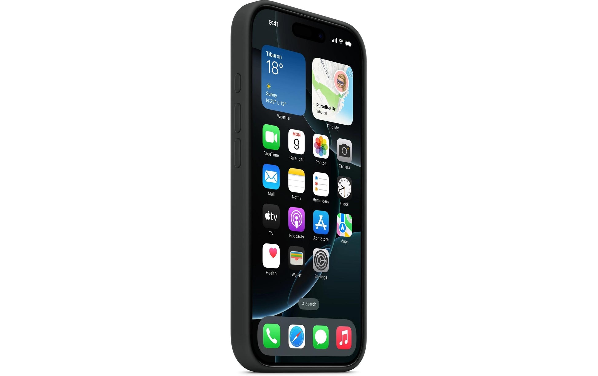 Apple Backcover – für Apple iPhone 16 Pro, MagSafe, Silikon+Mikrofaser, Schwarz