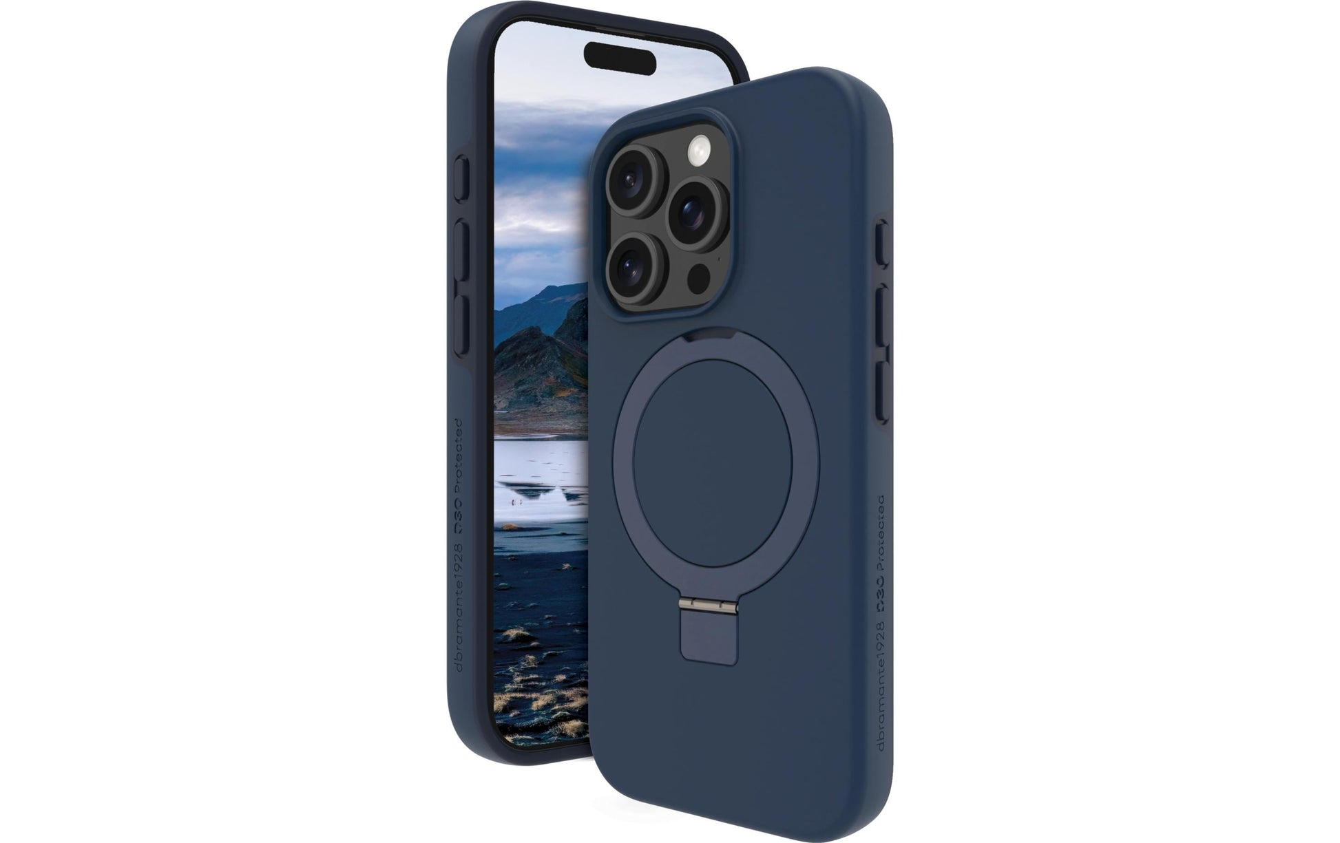 dbramante1928 Iceland Ultra D3O Backcover – für Apple iPhone 16 Pro Max – Recycling-Kunststoff, blau