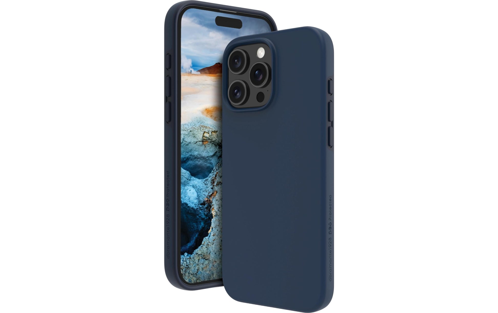 dbramante1928 Iceland Ultra D3O – Backcover – für Apple iPhone 16 Pro, MagSafe, Recycling-Kunststoff, Blau