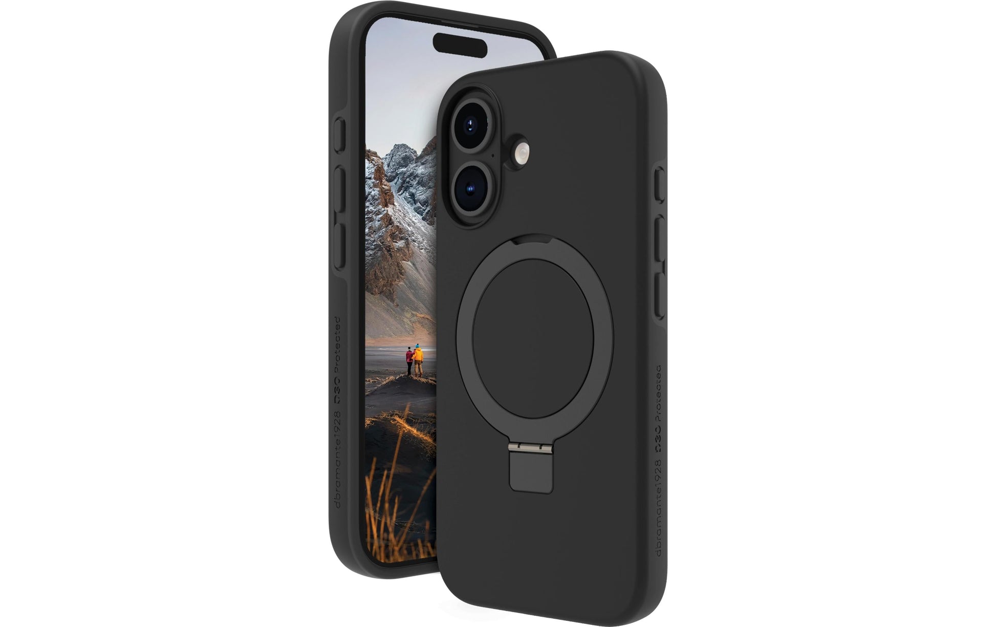 dbramante1928 Iceland Ultra D3O MS Kick Backcover – für Apple iPhone 16 Plus, Recycling-Kunststoff, schwarz