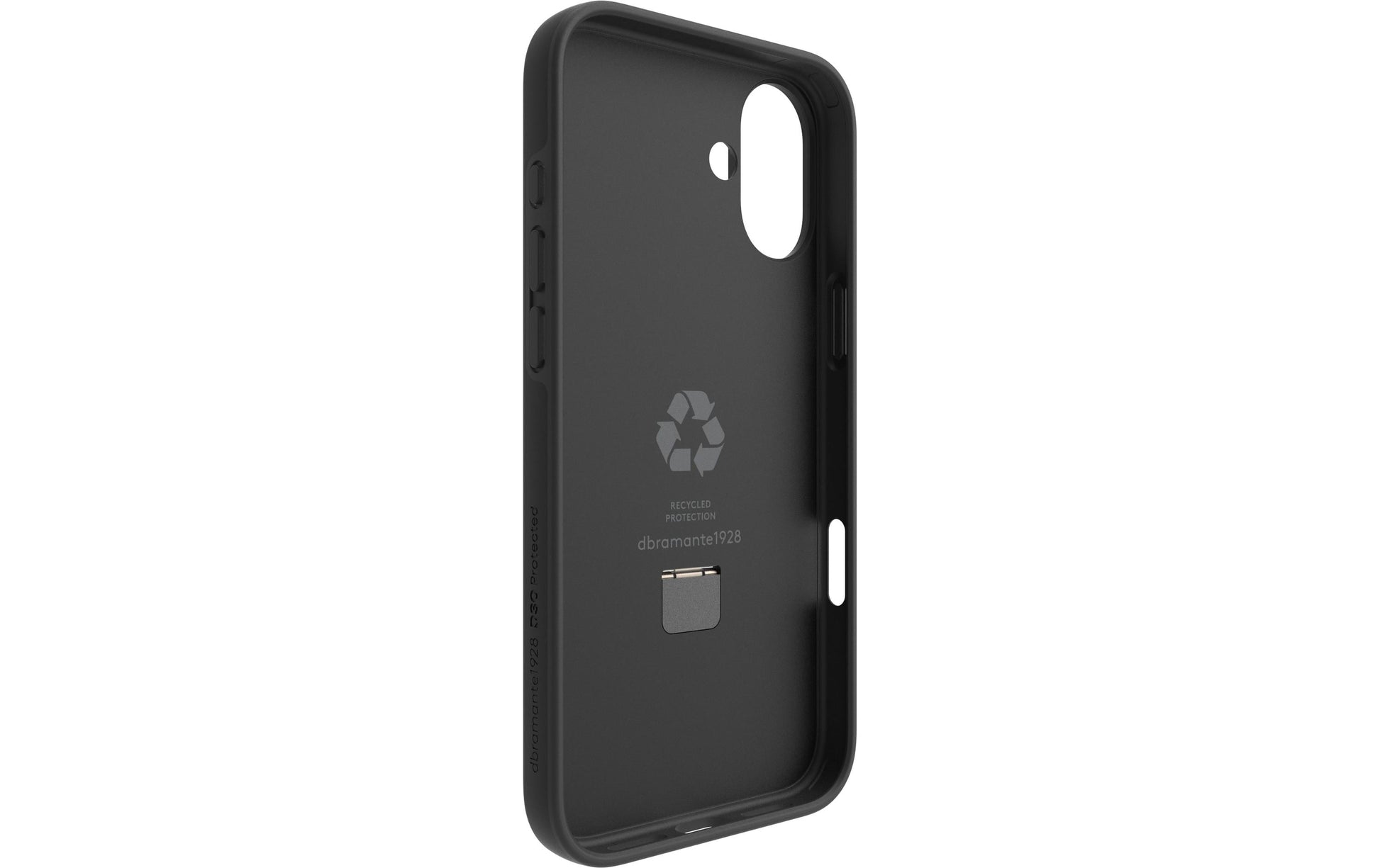 dbramante1928 Iceland Ultra D3O MS Kick Backcover – für Apple iPhone 16 Plus, Recycling-Kunststoff, schwarz