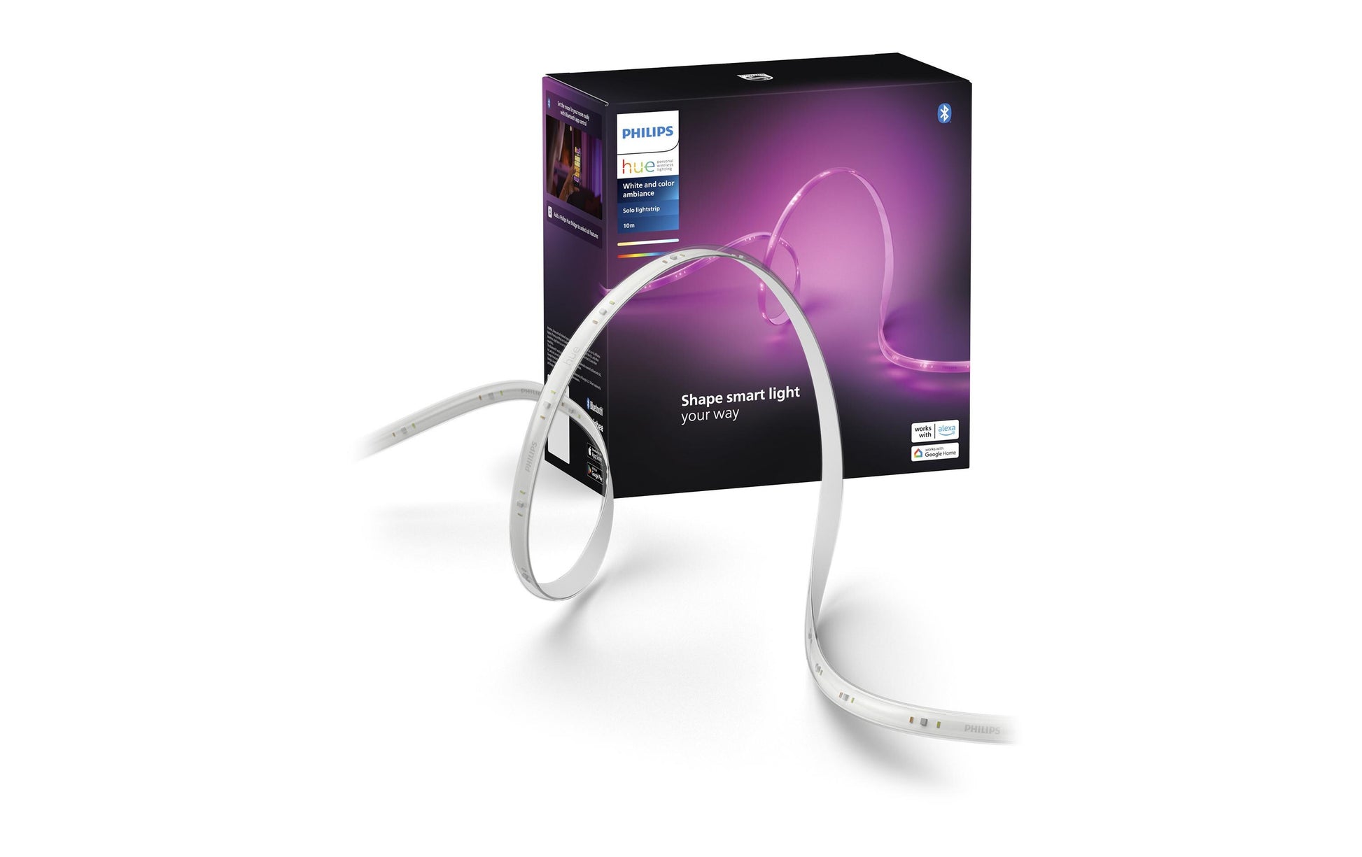Philips by Signify Philips Hue LED-Strip Lightstrip Essential – 10 m, 1700 lm, 20 W, RGB, dimmbar, für Philips Hue, weiss