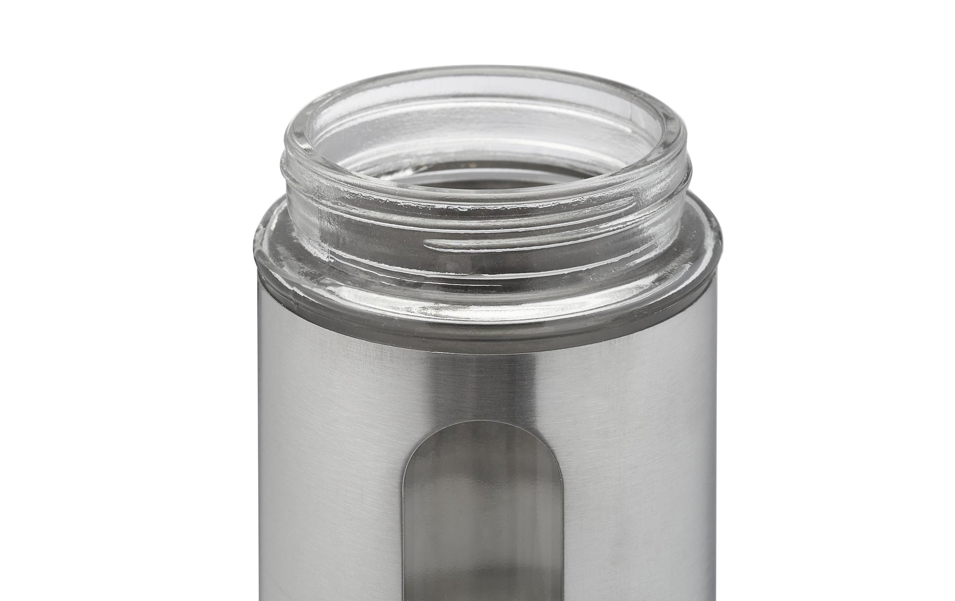 Relaxdays Streudose 290 ml, Ø 7 × 11 cm, Glas/Edelstahl, transparent/silber, 6 Stk.