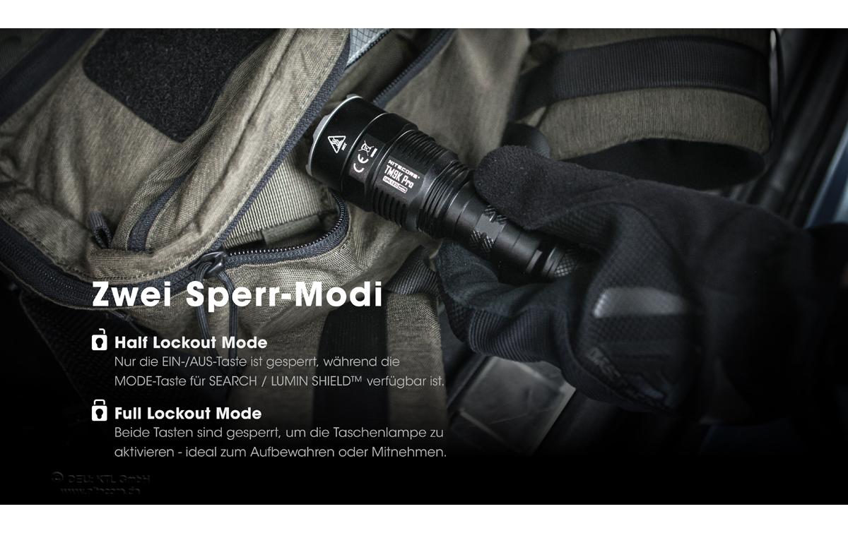 Nitecore Taschenlampe TM9K – 9900 lm, 510 m, IP68, USB, Akku, Modi – Schwarz
