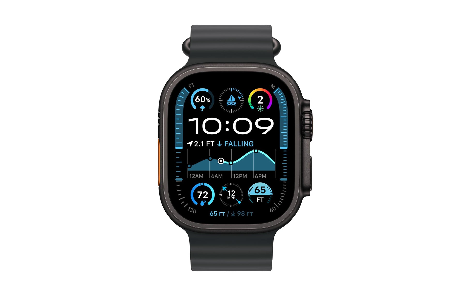 Apple OceanBand – Armband – für Apple Watch 49 mm, Grau, Elastomer (TPR)