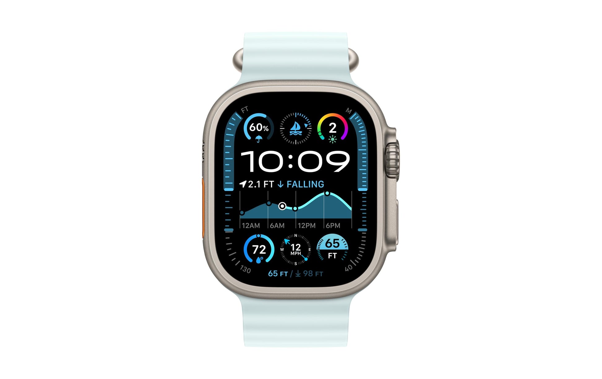 Apple IceBlue OceanBand – Armband – für Apple Watch 49 mm, Grau, Elastomer (TPR)