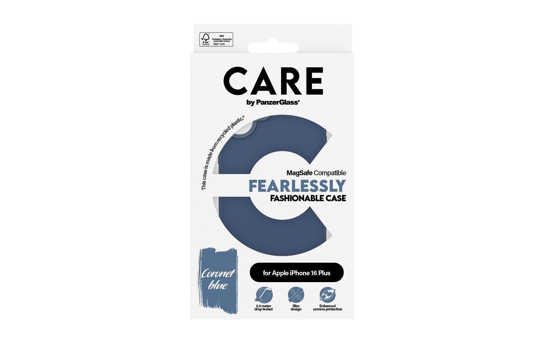 PanzerGlass CARE Backcover – für Apple iPhone 16 Plus – MagSafe, Kunststoff, Blau