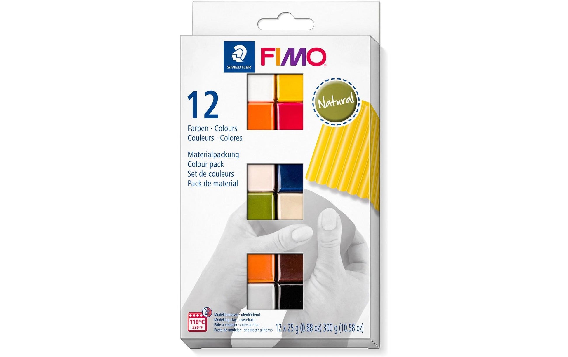 Staedtler Fimo Modelliermasse – Mehrfarbig, 12 Stück, 300 g