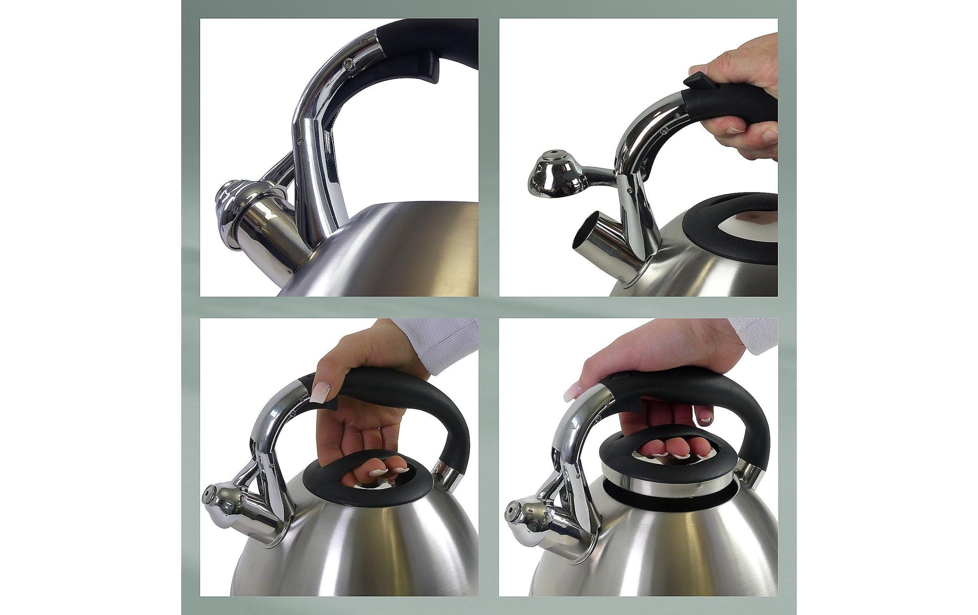 Kela Varus – Teekanne, 3,0 l, Edelstahl, schwarz, für Glaskeramik