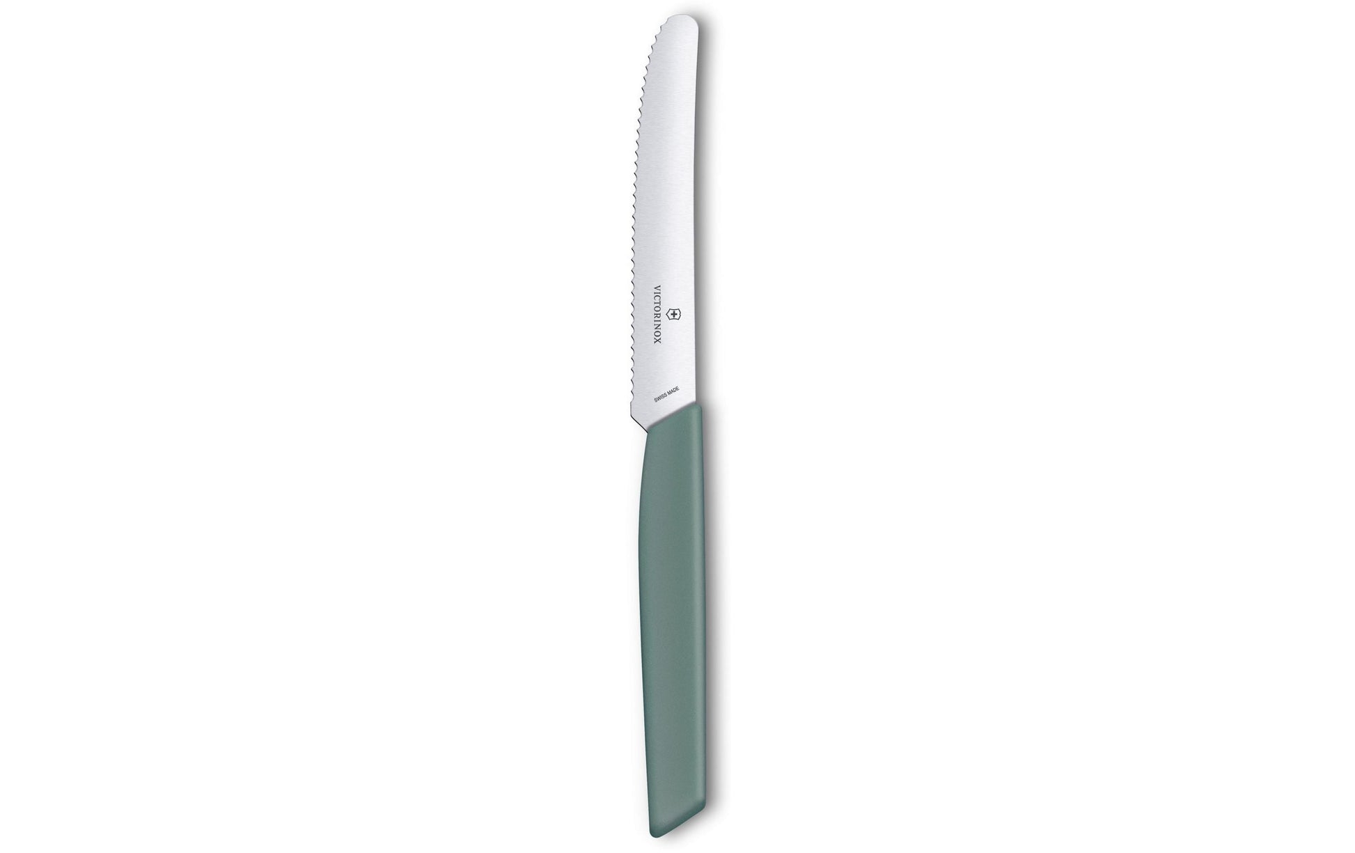Victorinox Swiss Modern Tafelmesser – 11 cm, Wellenschliff, Edelstahl, Griff Polypropylen, Salbeigrün